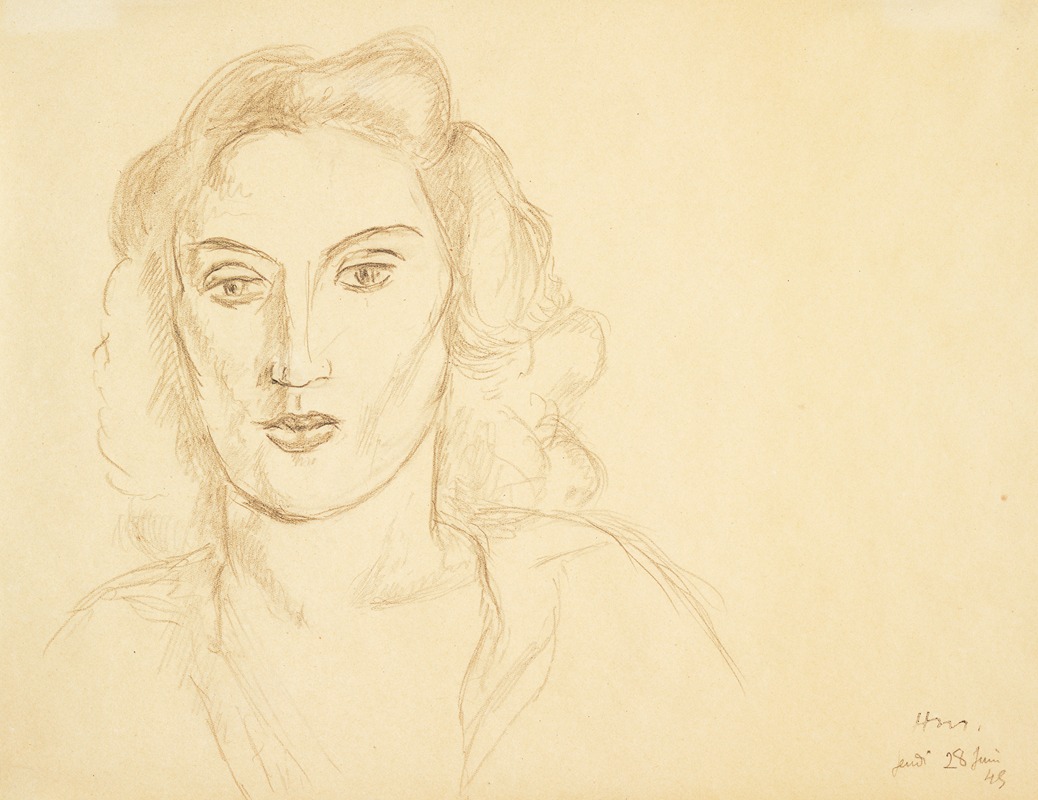 Henri Matisse's 'Head Of A Woman' showcases a vibrant exploration of form and color.