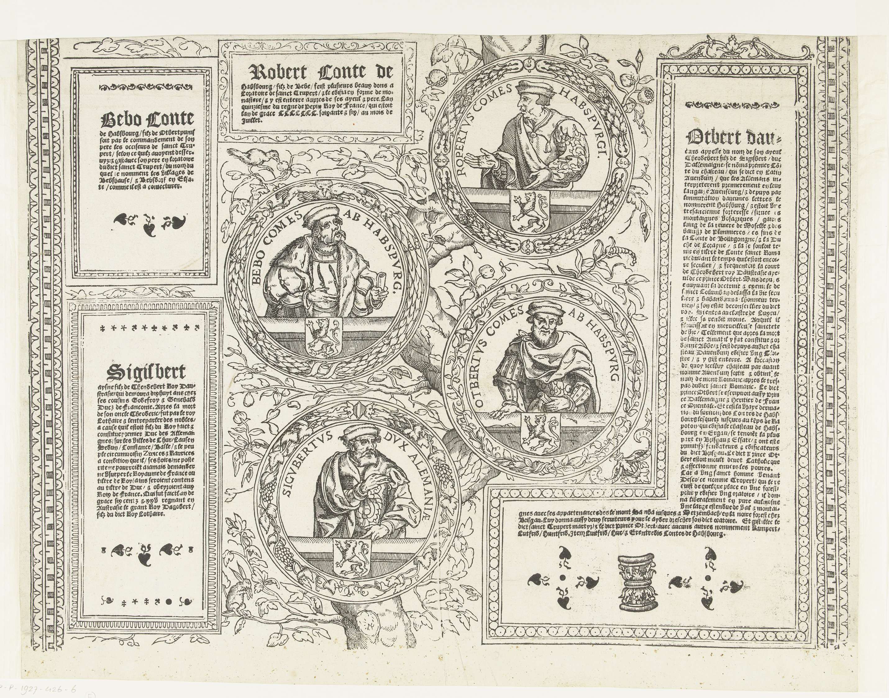 Family tree of the Habsburg lineage by Robert Péril, paper medium