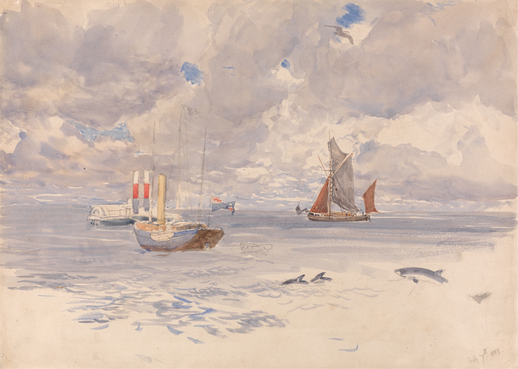 Porpoises, by Henry Moore, public domain