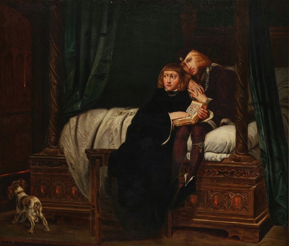 This painting depicts Edward Prince of Wales and Richard, Duke of York in the Tower of London.