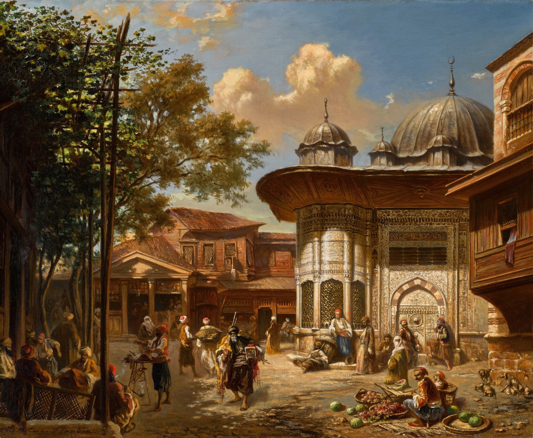 The Fountain of Ahmet III, Constantinople, by Eugène Flandin, public domain