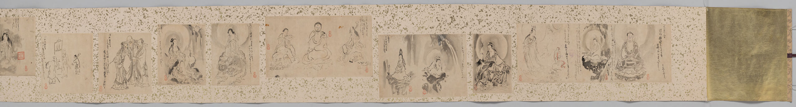 Connoisseur's Sketchbook by Kano Tan'yū (Tan'yū shukuzu), Copies of Buddhist Paintings, Vol. II, by Kano Tan'yū 狩野探幽, public domain