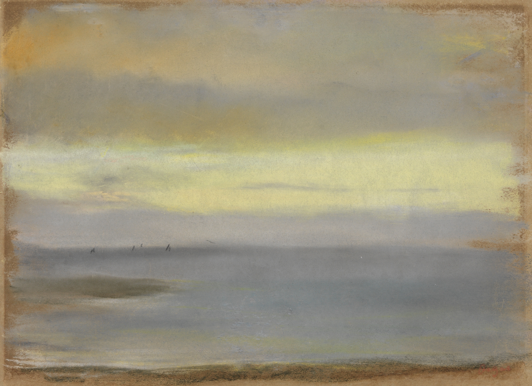 Marine, Soleil Couchant, by Edgar Degas, public domain