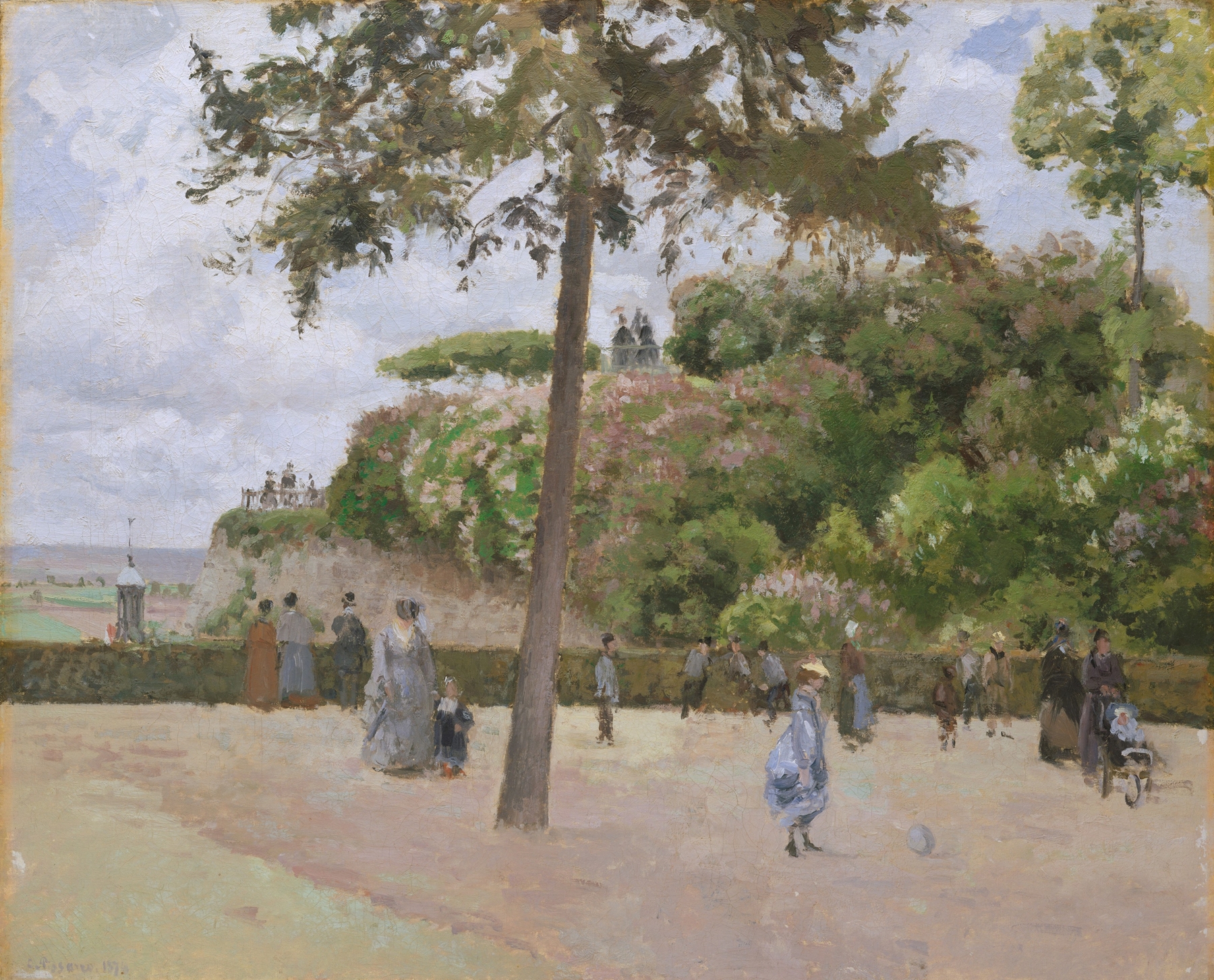 The Public Garden at Pontoise, by Camille Pissarro, public domain