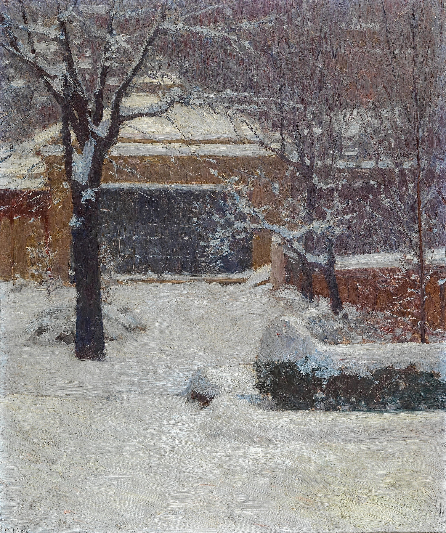 Winter at Hohe Warte, Rothschild Gardens, by Carl Moll, public domain
