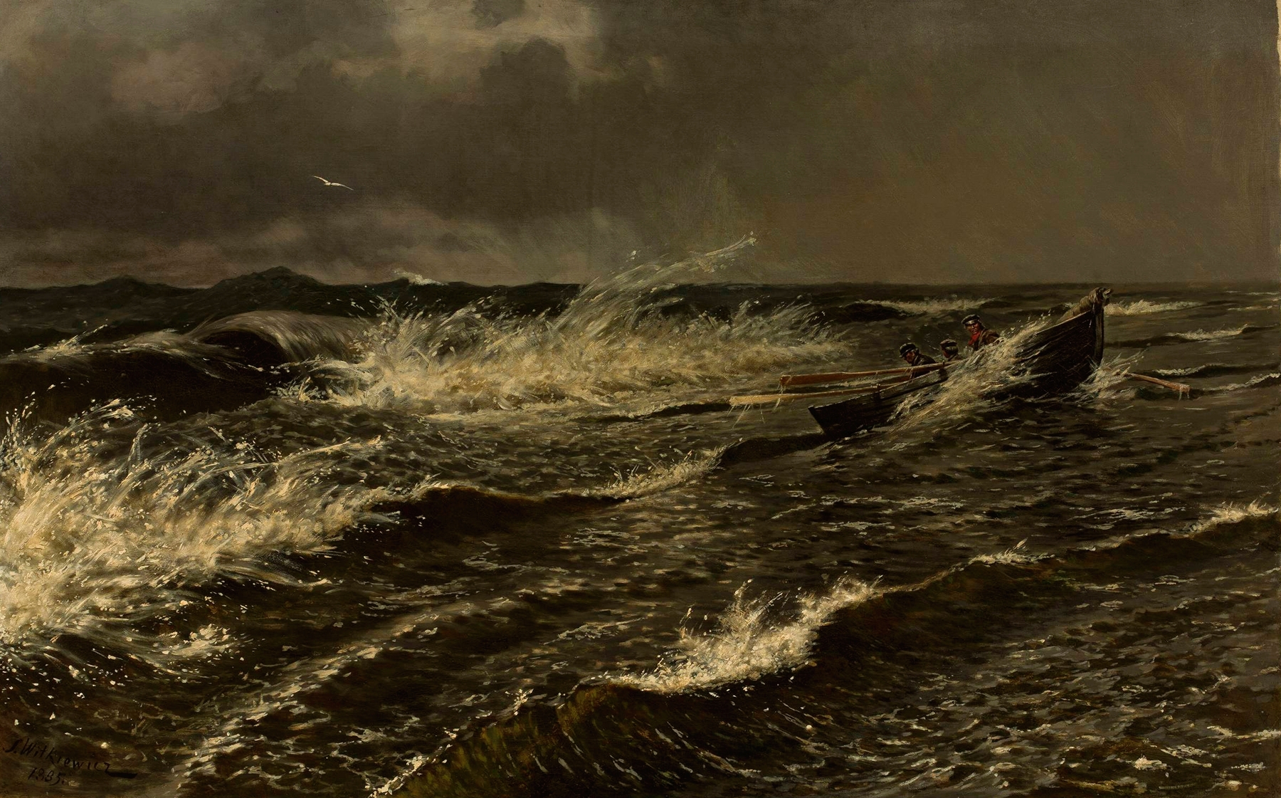 Marine scene of the Baltic Sea by Stanisław Witkiewicz, oil painting