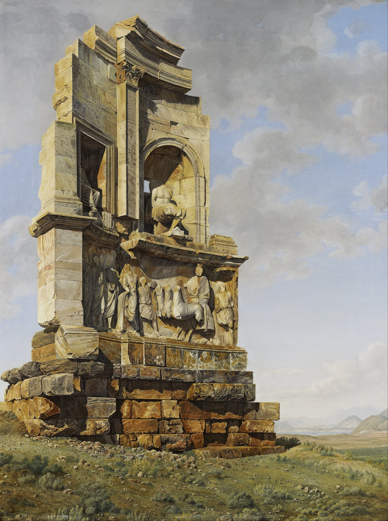 The Monument to Philopappos, Athens, by Giovanni Battista Lusieri, public domain