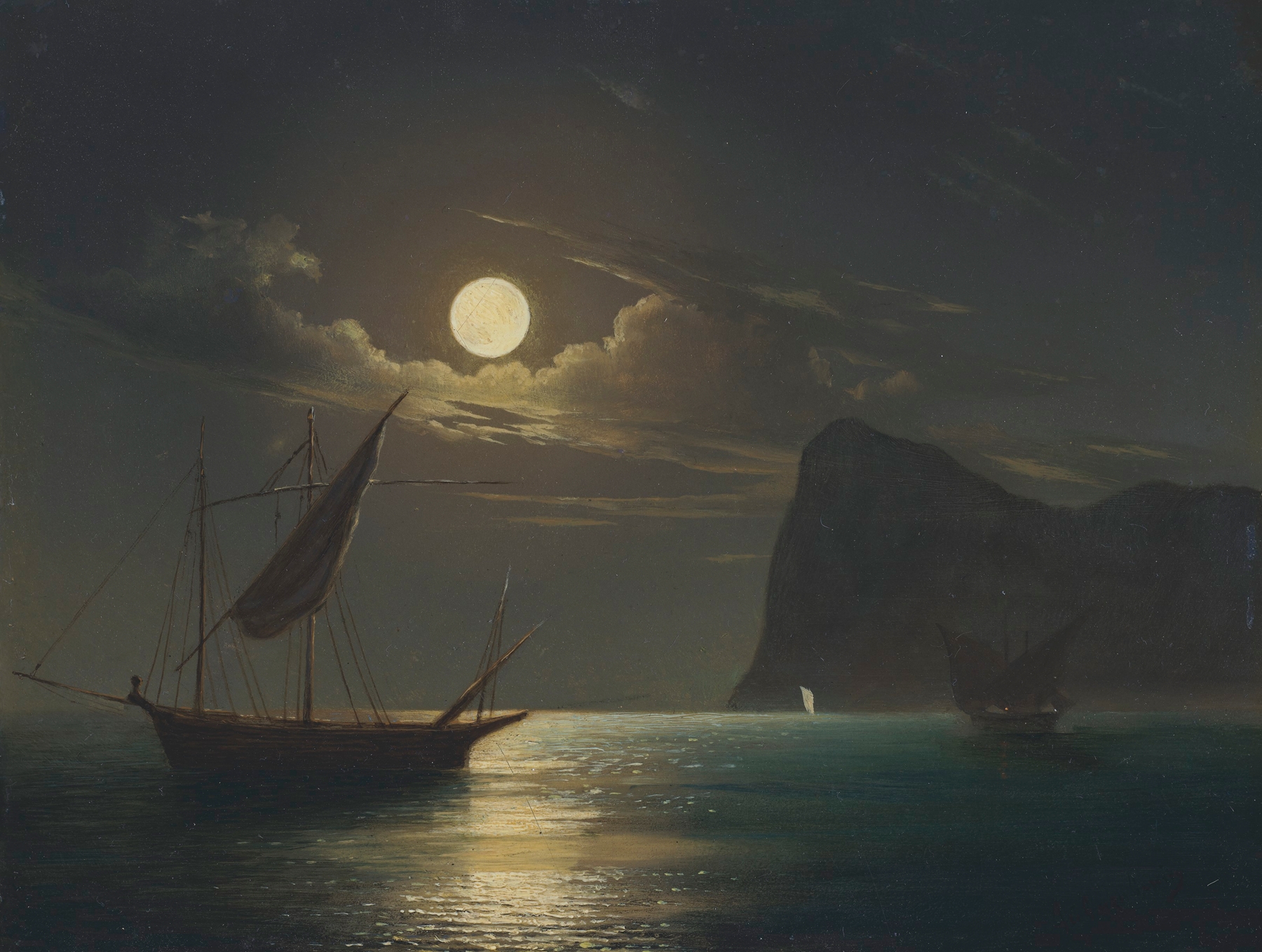 Moonlight, by Ivan Konstantinovich Aivazovsky, public domain