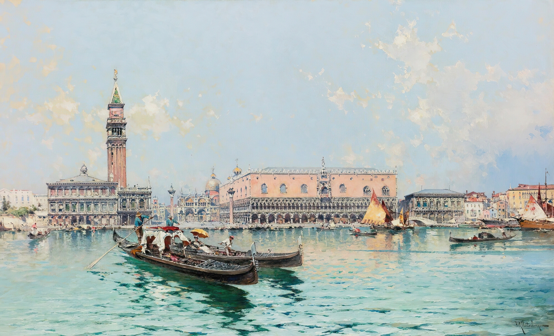 Grand Canal, Venice, by Franz Richard Unterberger, public domain