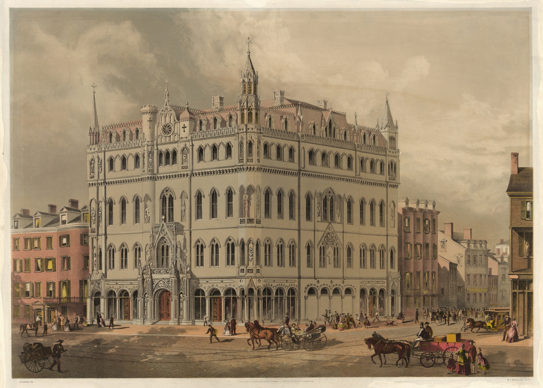 The New Masonic Temple – Boston, by John H. Bufford's & Sons, public domain