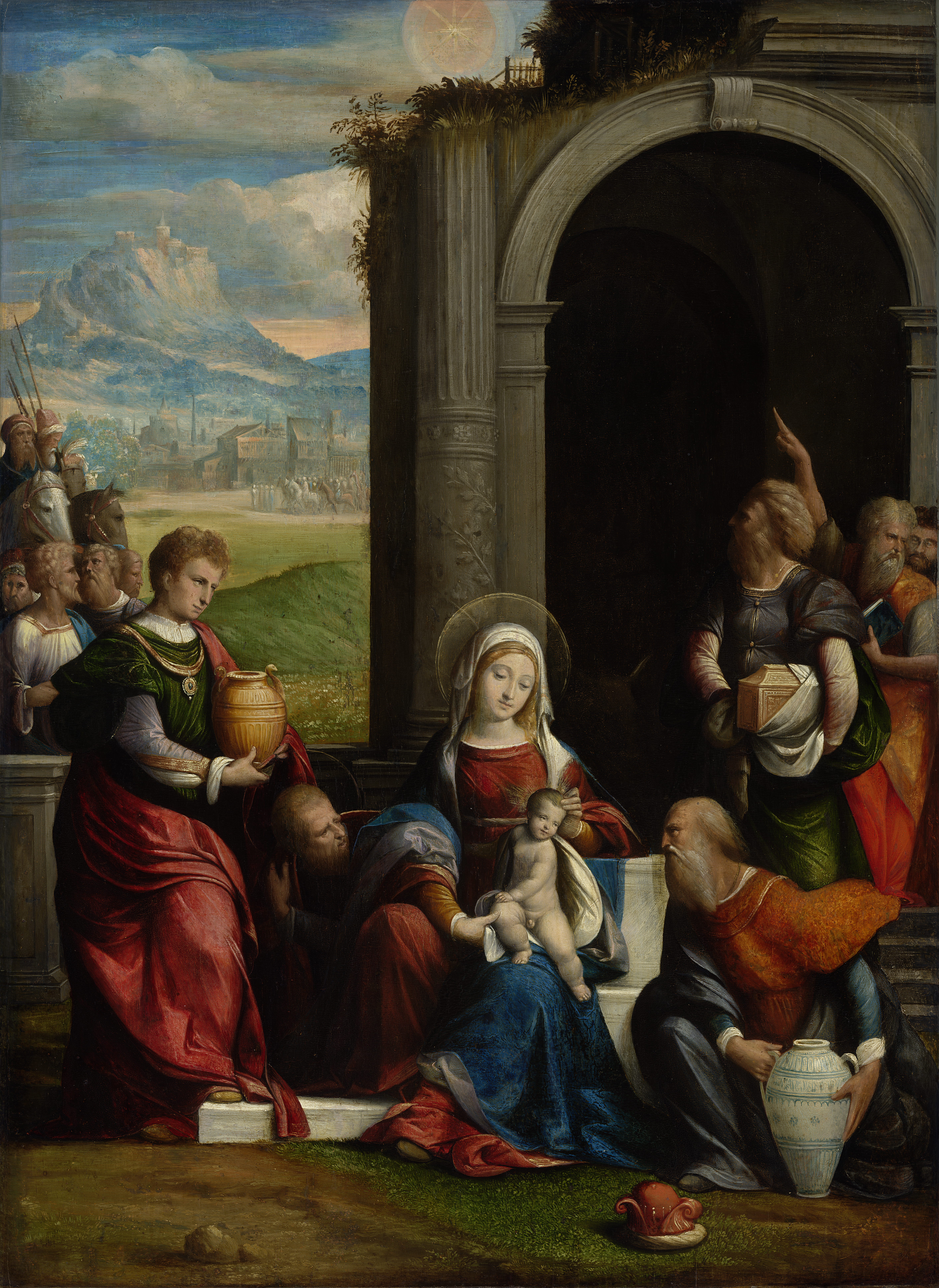 The Adoration of the Magi, by Garofalo, public domain