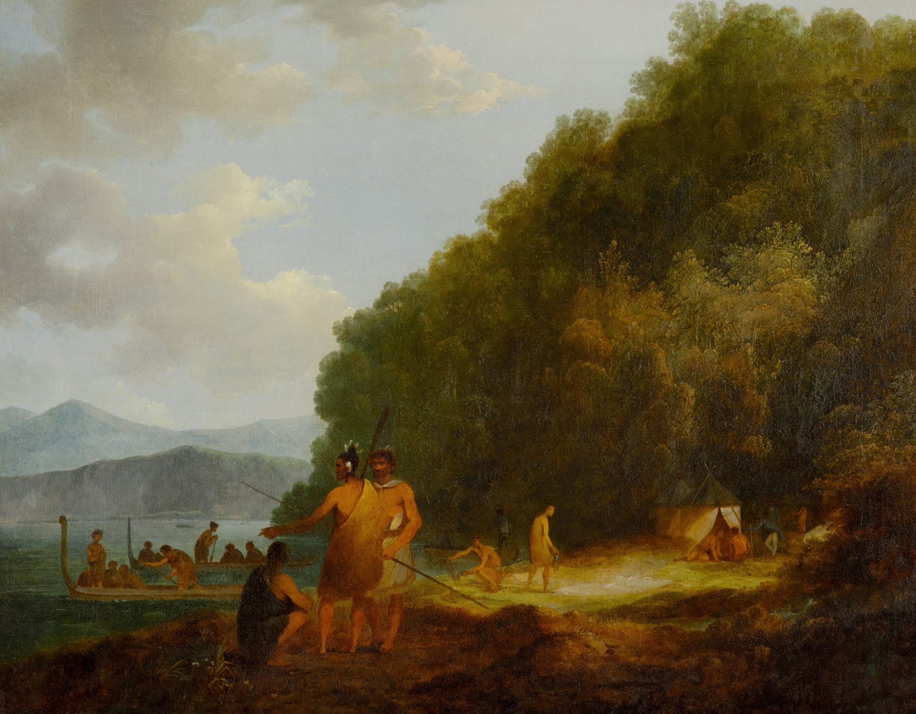 Ship Cove by John Webber, depicting a vibrant marine scene in oil painting.
