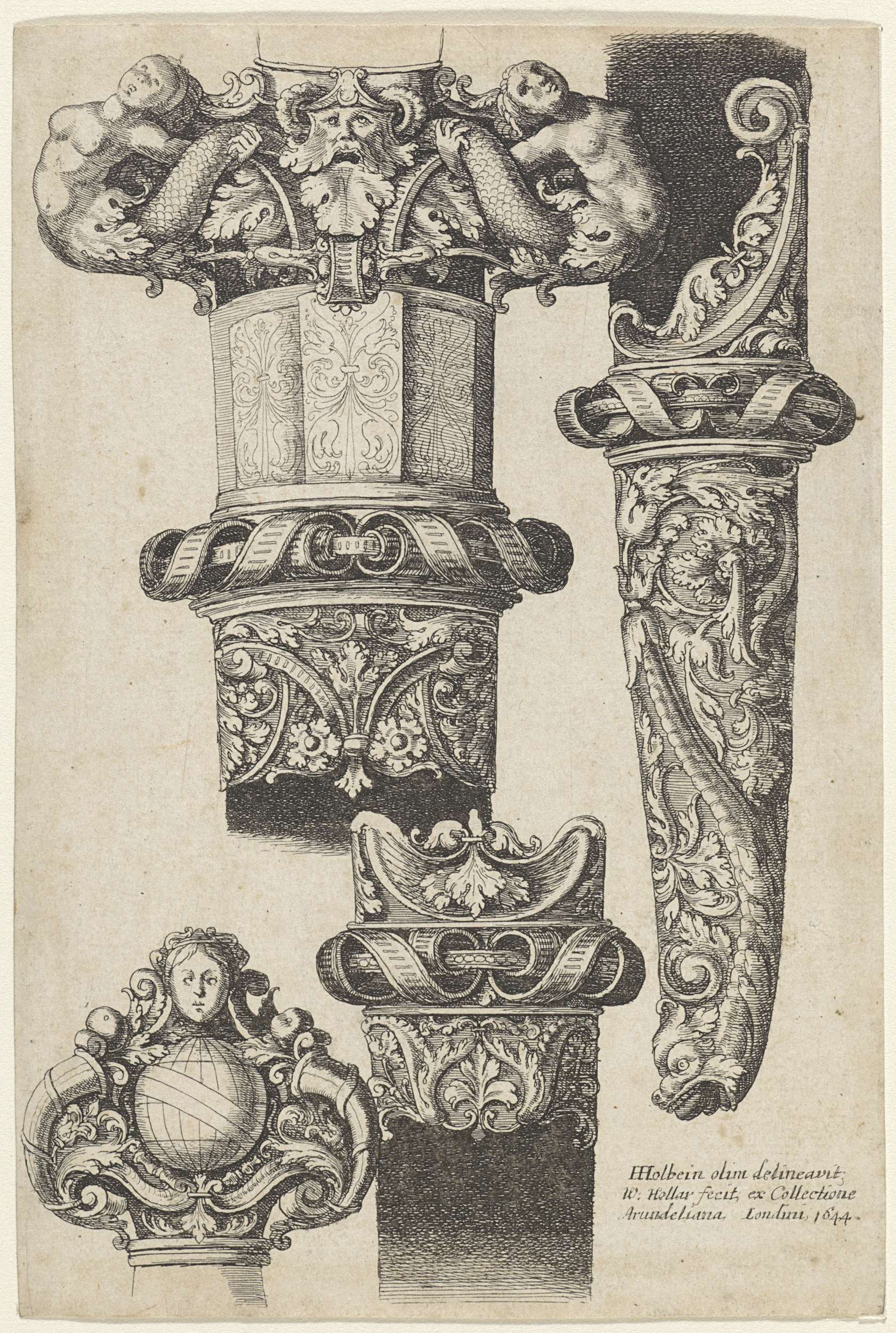 Ornamenteel ontwerp voor een dolk en schede, by Wenceslaus Hollar, public domain