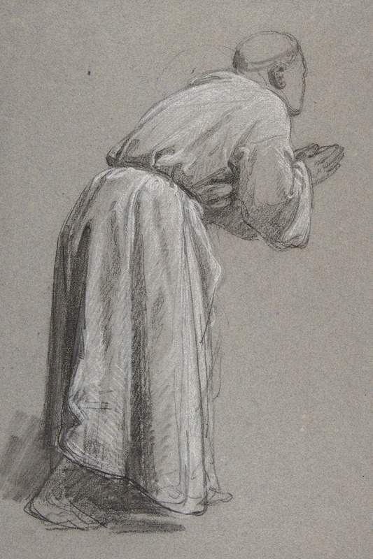 A portrait of a cleric with joined hands by Isidore Pils.