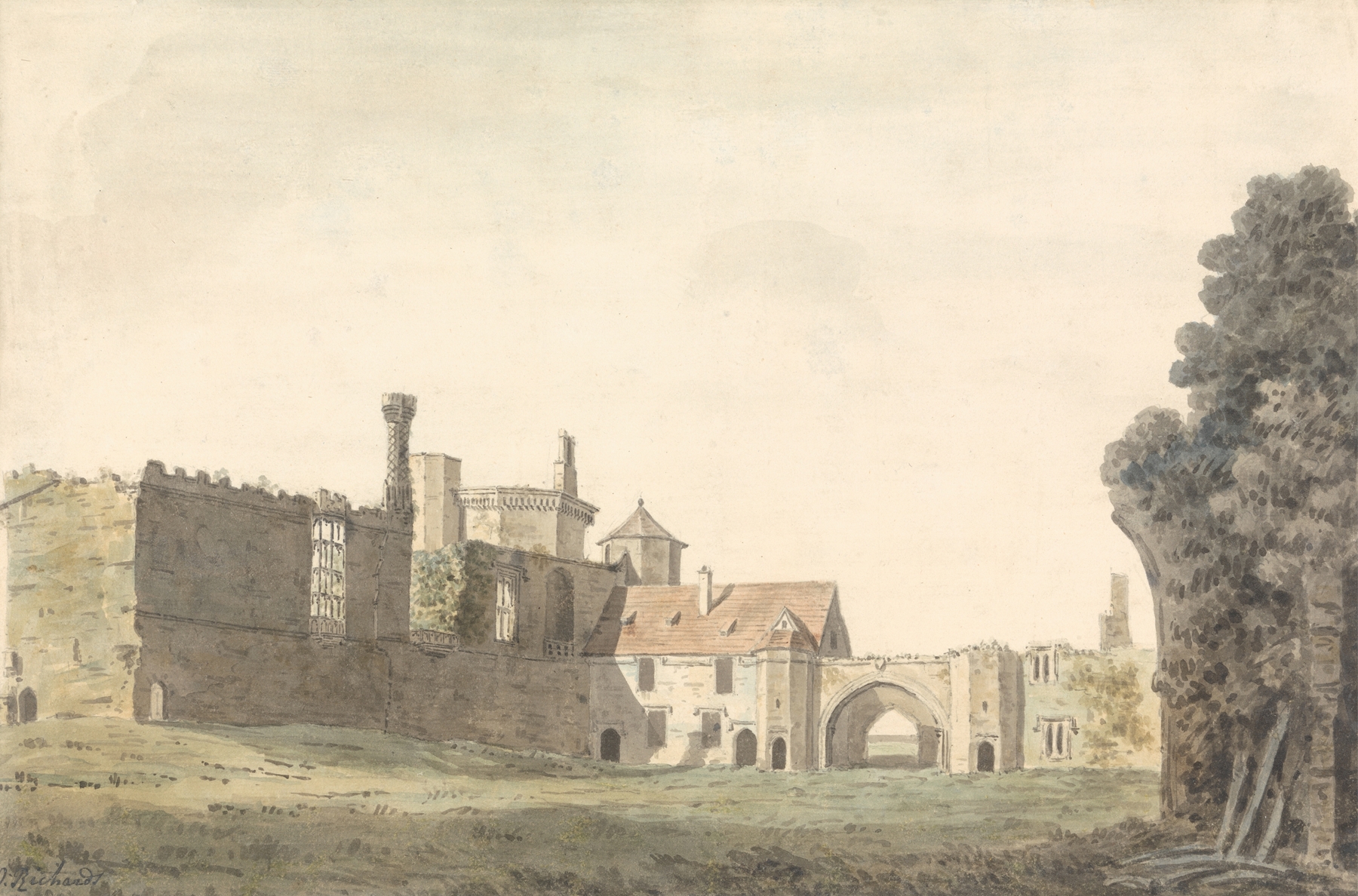 Thornbury Castle architecture by John Inigo Richards, oil on canvas