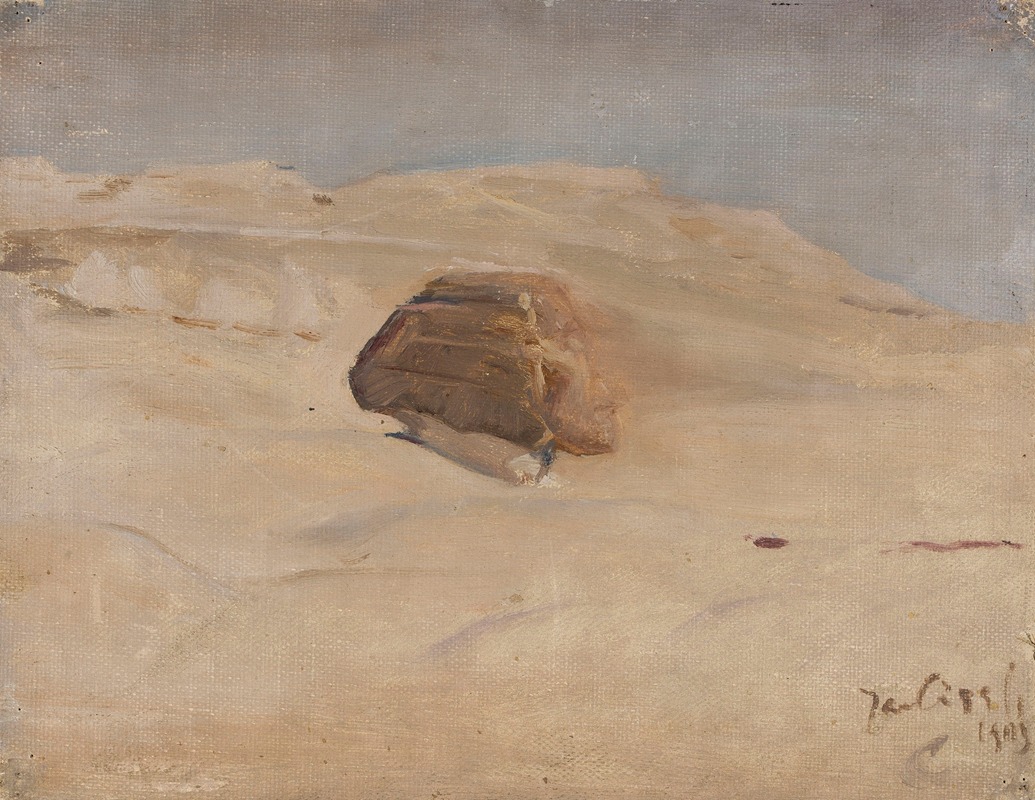 A painting depicting a Sphinx in an Egyptian landscape.