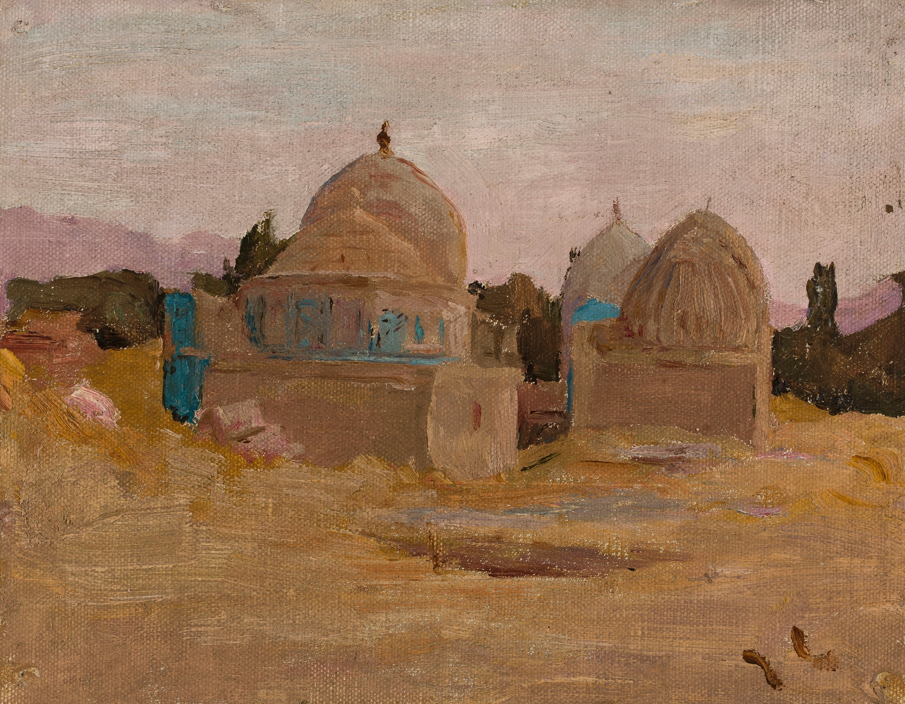 Samarkand – Shah-i-Zinda mosque From the journey to Turkestan, by Jan Ciągliński, public domain