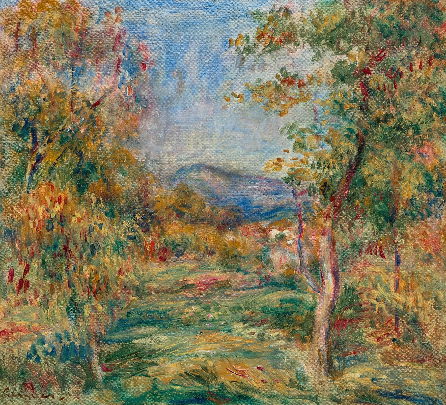 Paysage de Cagnes, by Pierre-Auguste Renoir, public domain