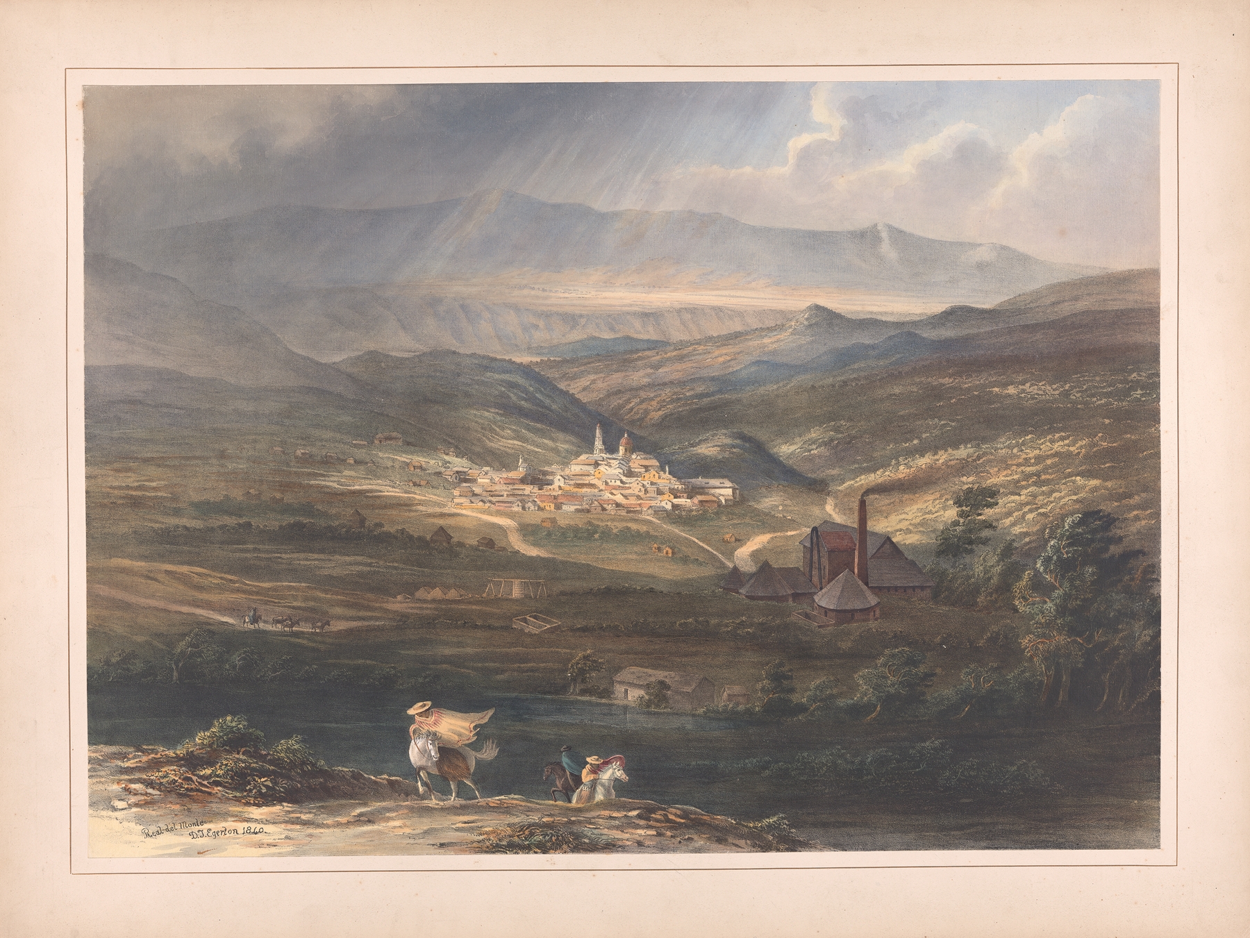 Engraving by Daniel Thomas Egerton depicting a lush landscape with foliage and rugged terrain
