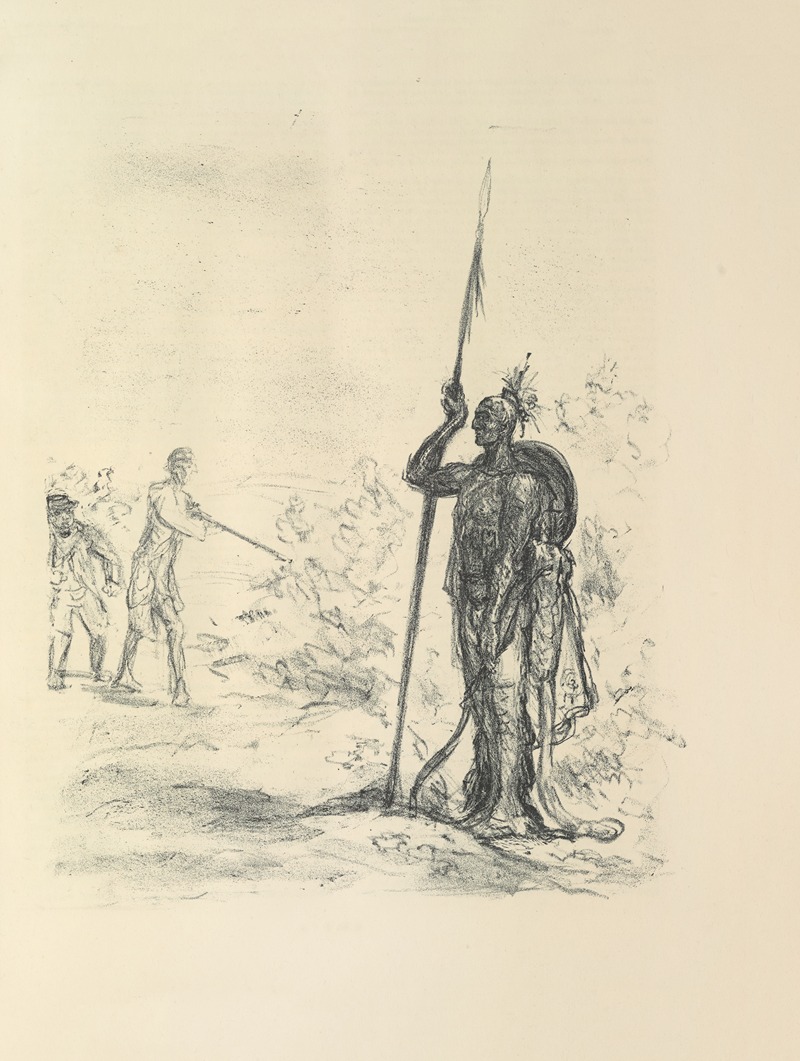 Max Slevogt's 'Lederstumpf-Erzählungen Pl.46' showcases a vivid scene with dynamic figures.