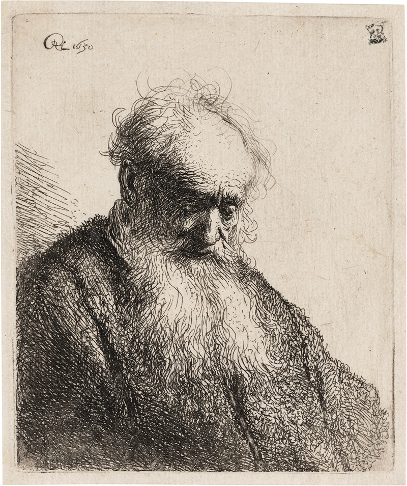 Rembrandt's 'Old Man with a flowing Beard' captures the essence of aging through expressive brushwork.