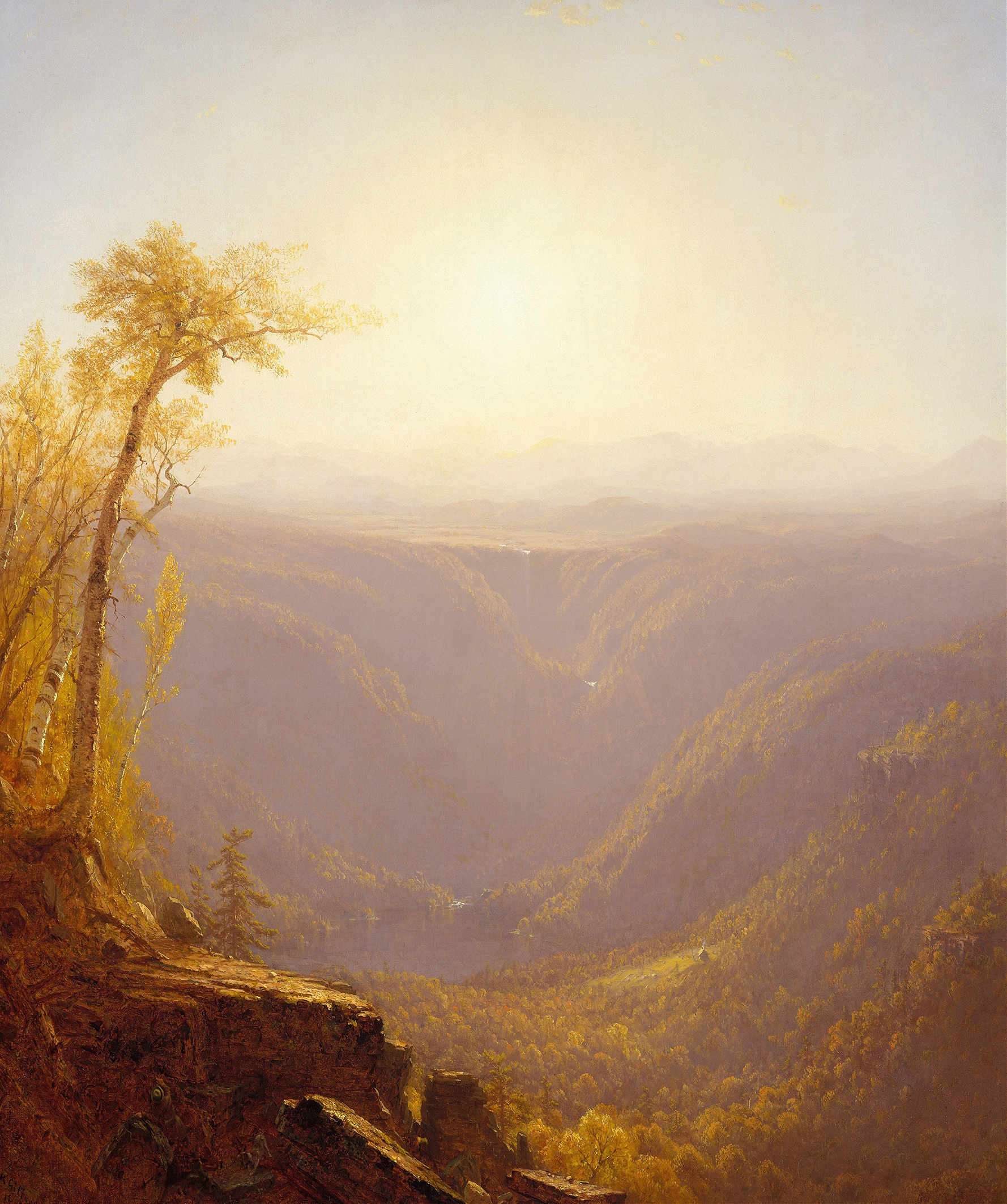A gorge in the mountains, oil on canvas by Sanford Robinson Gifford