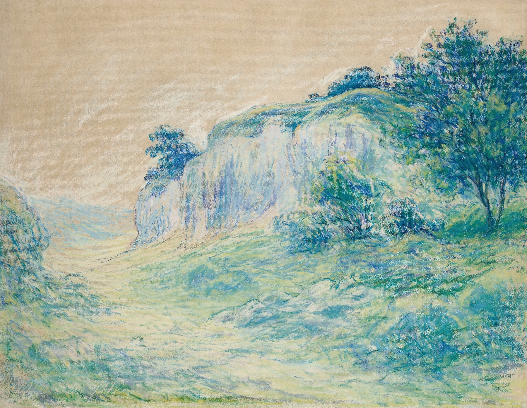 Falaises à Pantin by Claude Emile Schuffenecker, oil painting depicting cliffs and foliage