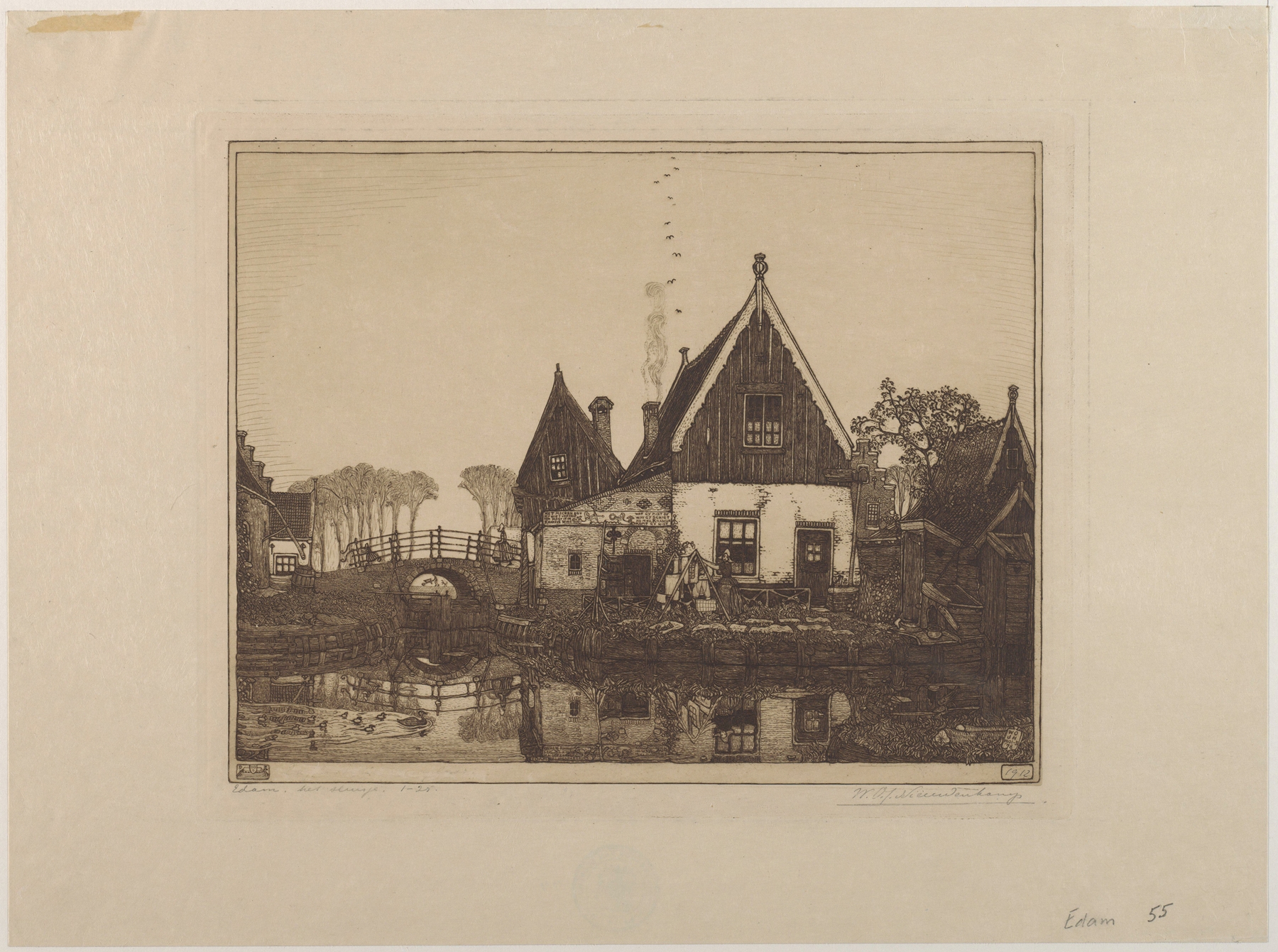 Landscape of Sluisje, Edam by Wijnand Otto Jan Nieuwenkamp, impressionism