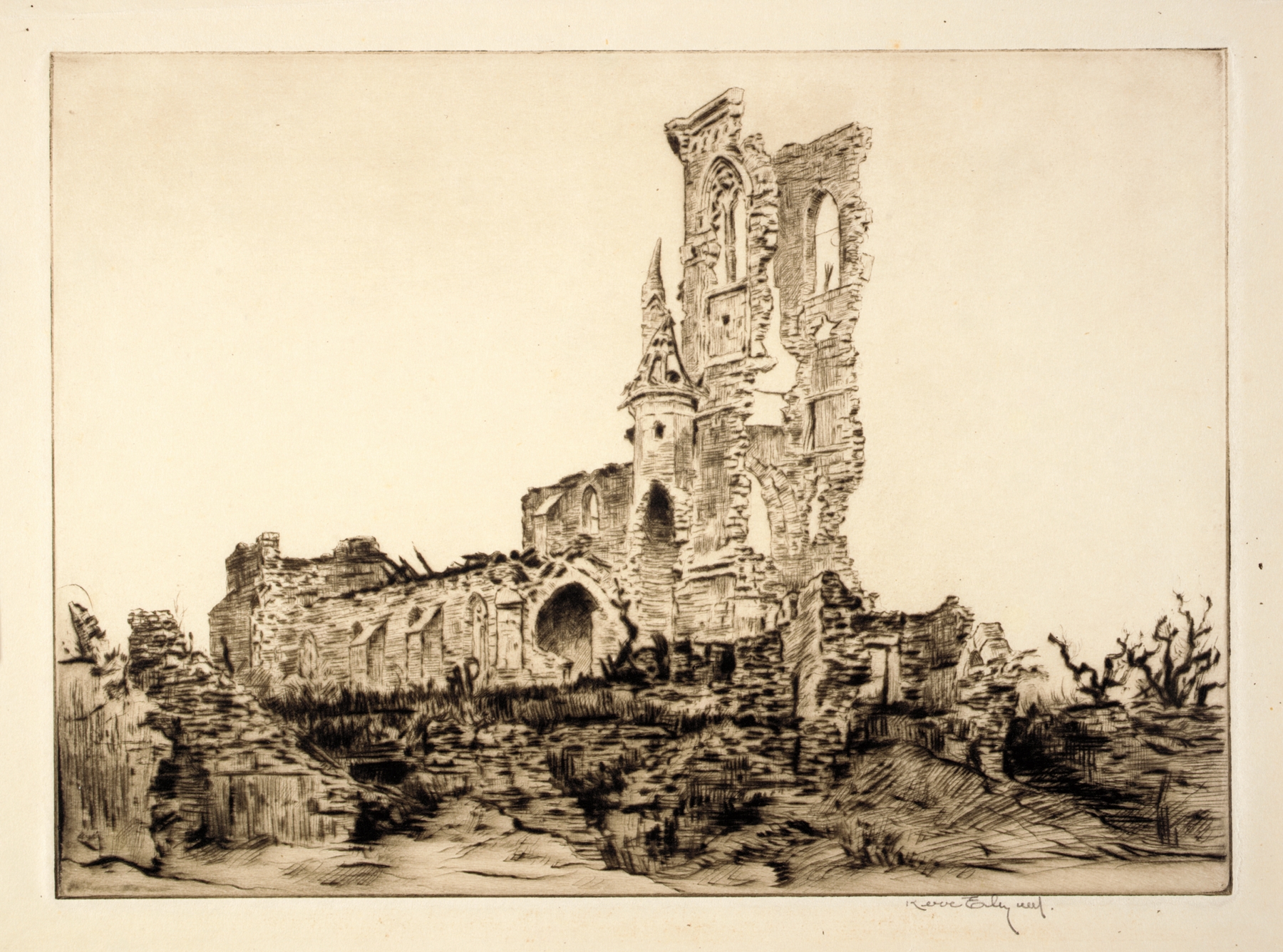 Fleurie Church, by Kerr Eby, public domain