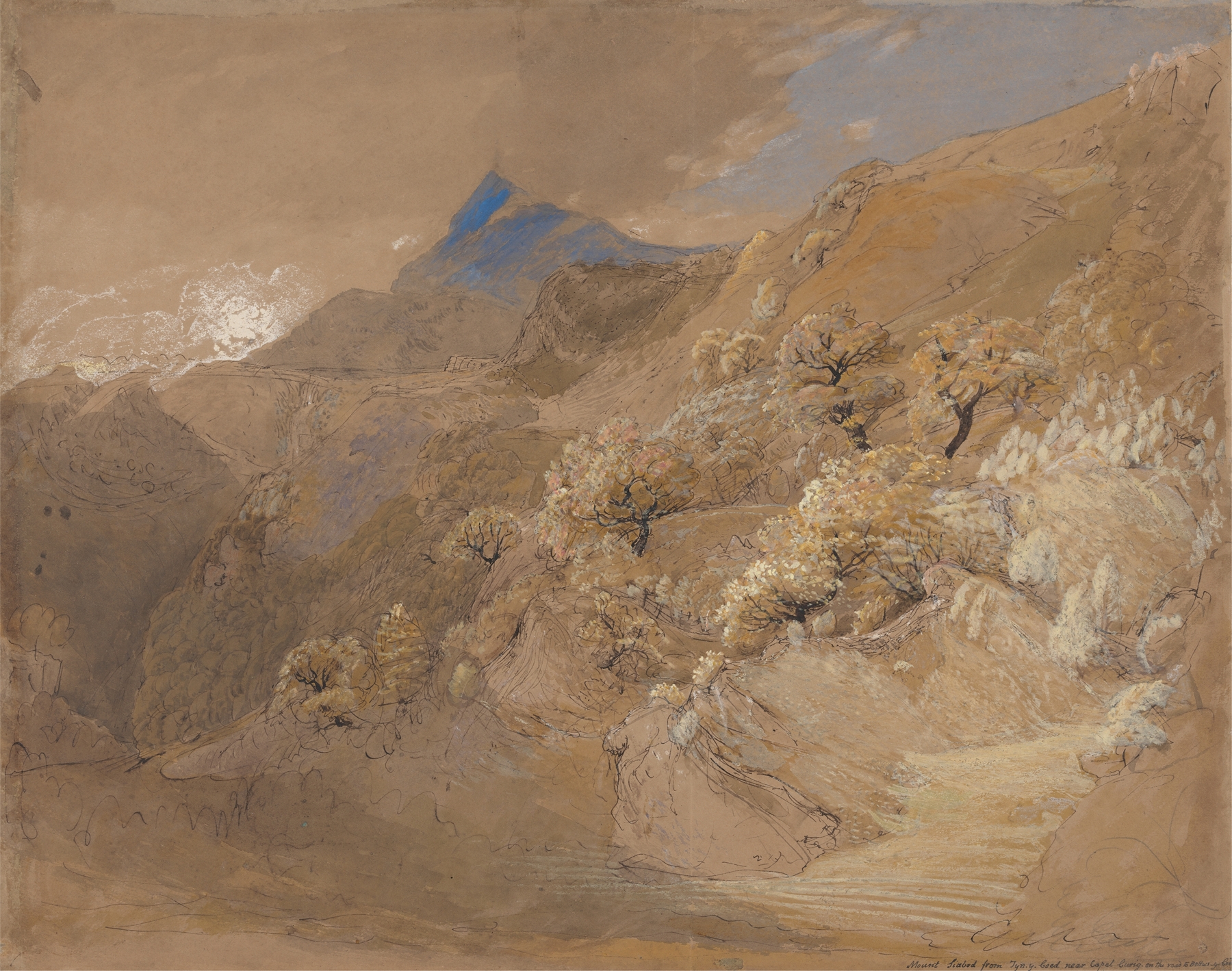 Mount Siabod from Tyn-y-Coed near Capel Curig, by Samuel Palmer, public domain