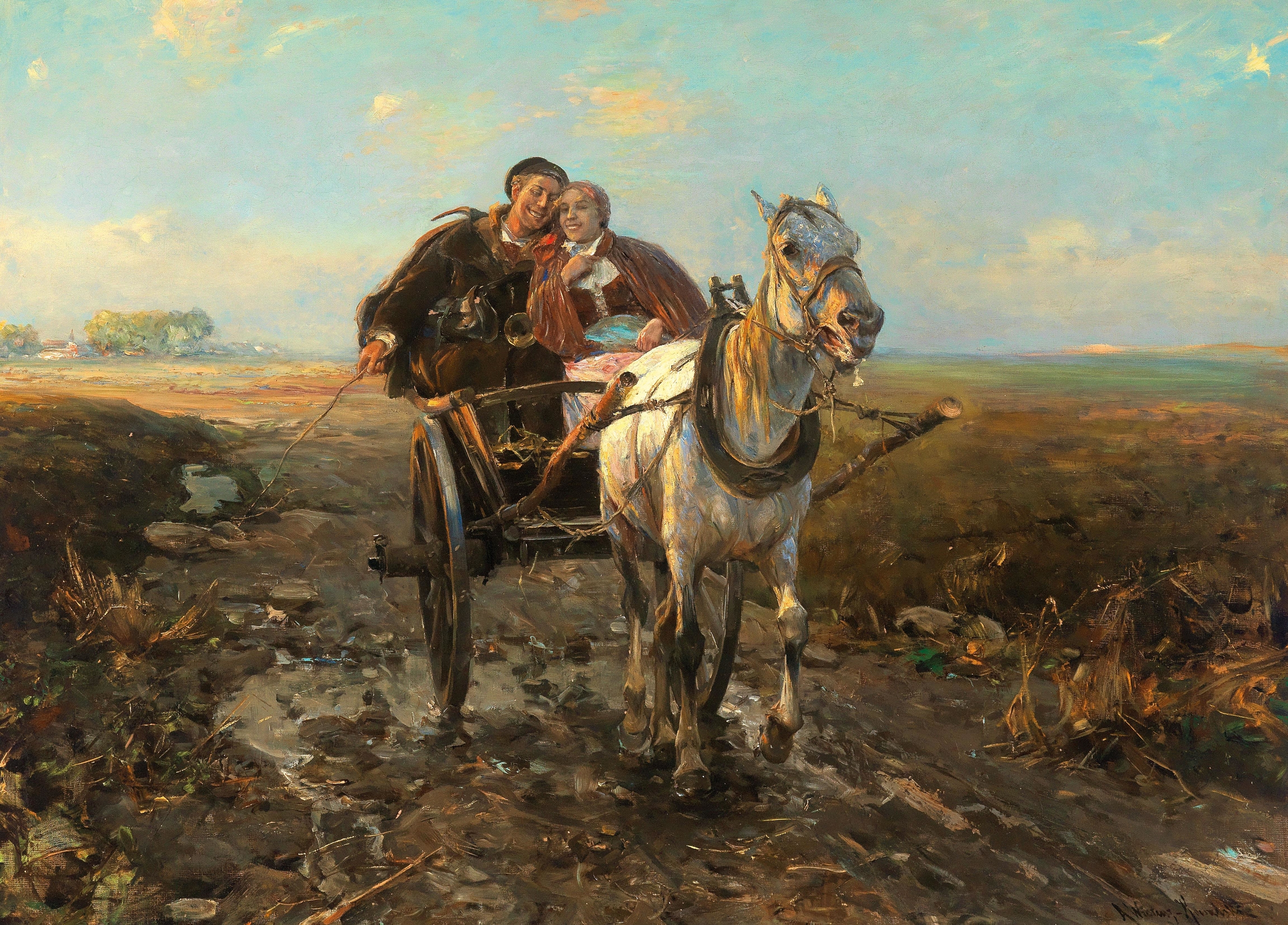 The Polish Wedding Ride, oil on canvas by Alfred von Wierusz-Kowalski, depicting a lively wedding procession.