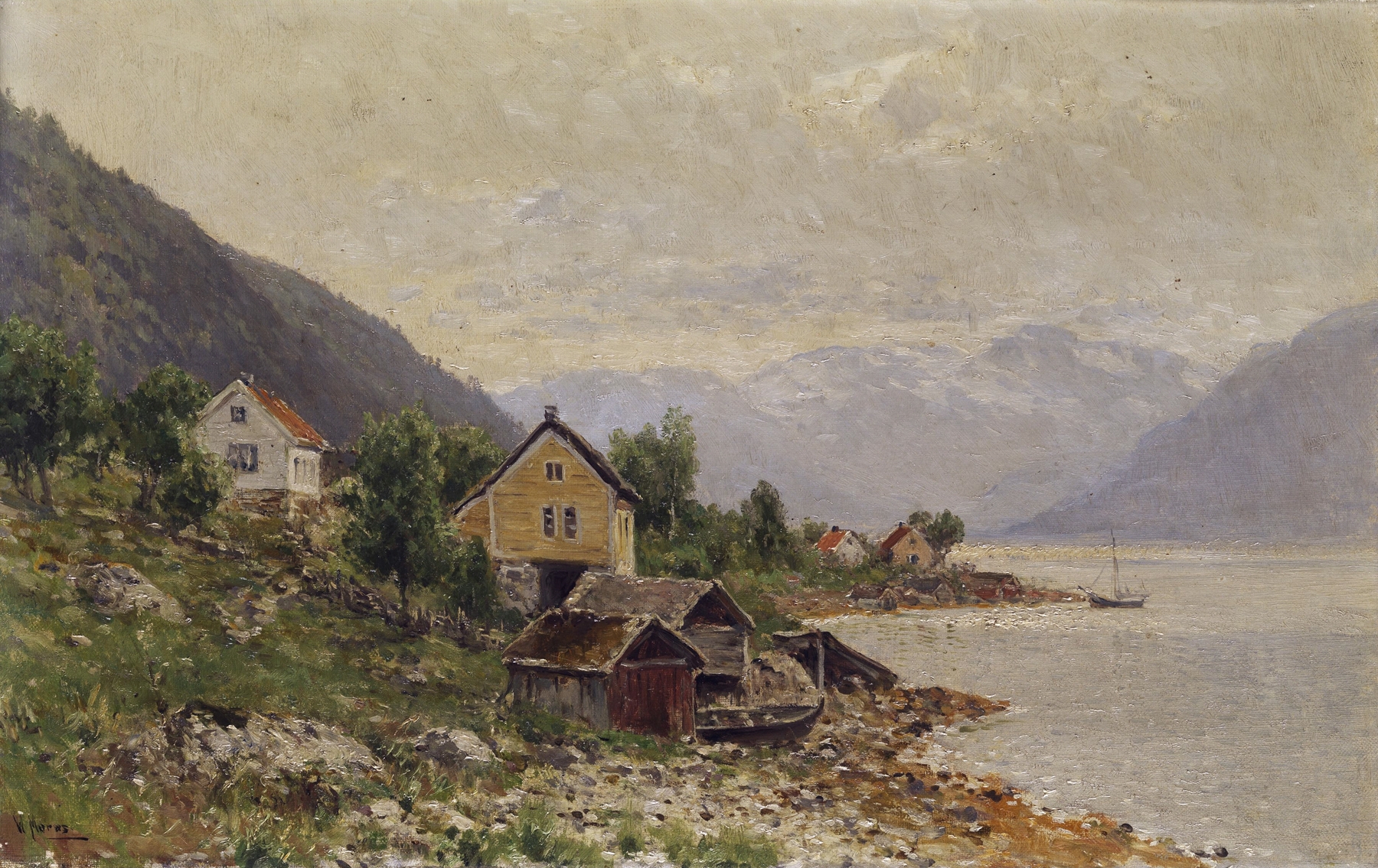 Watermills in Stolpedal., by Walter Moras, public domain