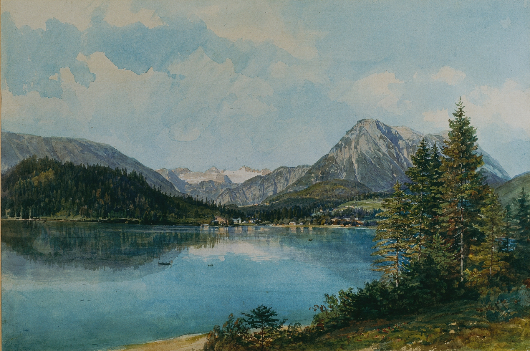 Der Altausseersee mit dem Dachstein, by Thomas Ender, public domain
