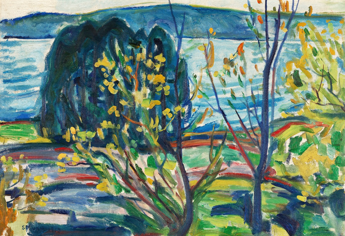 Edvard Munch's *Fjordlandskap* captures the beauty of a Norwegian fjord.