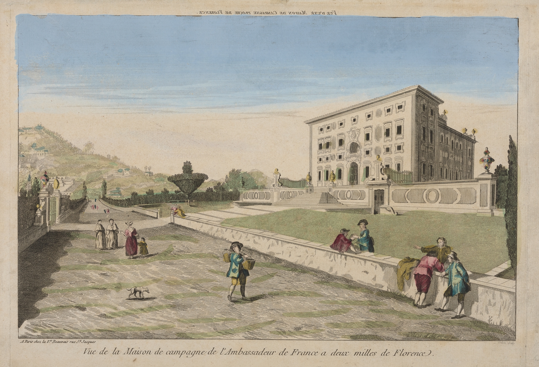 Rococo landscape depicting the French ambassador's house near Florence, unknown artist