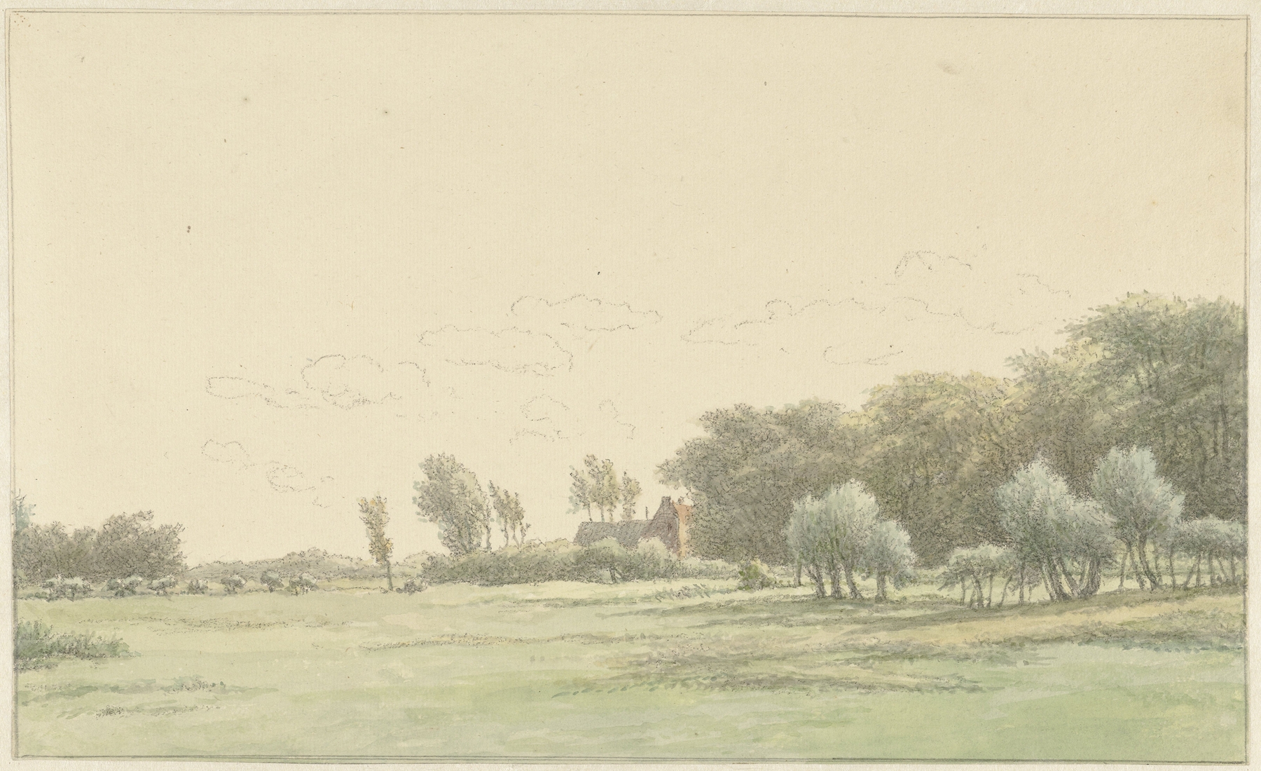 Landscape with rolling hills and azure sky by Egbert van Drielst, oil on canvas
