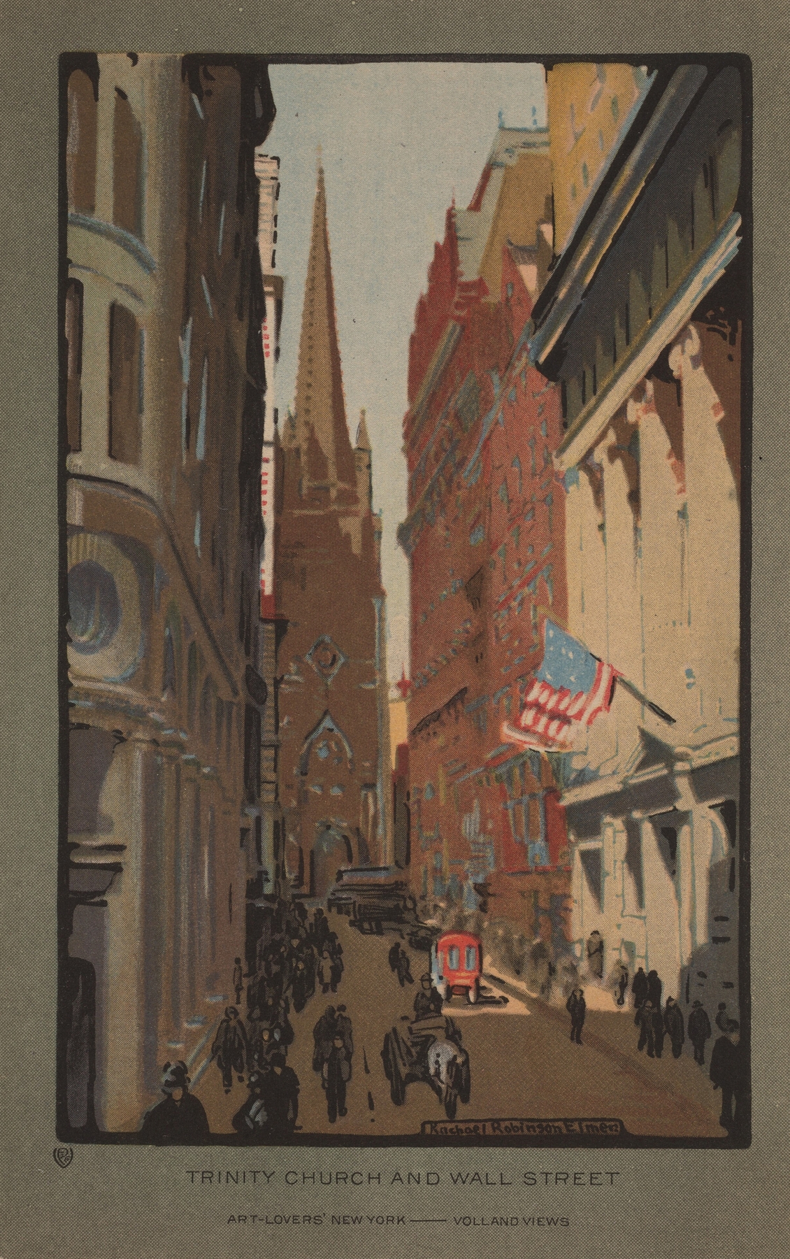 Trinity Church and Wall Street, by Rachael Robinson Elmer, public domain
