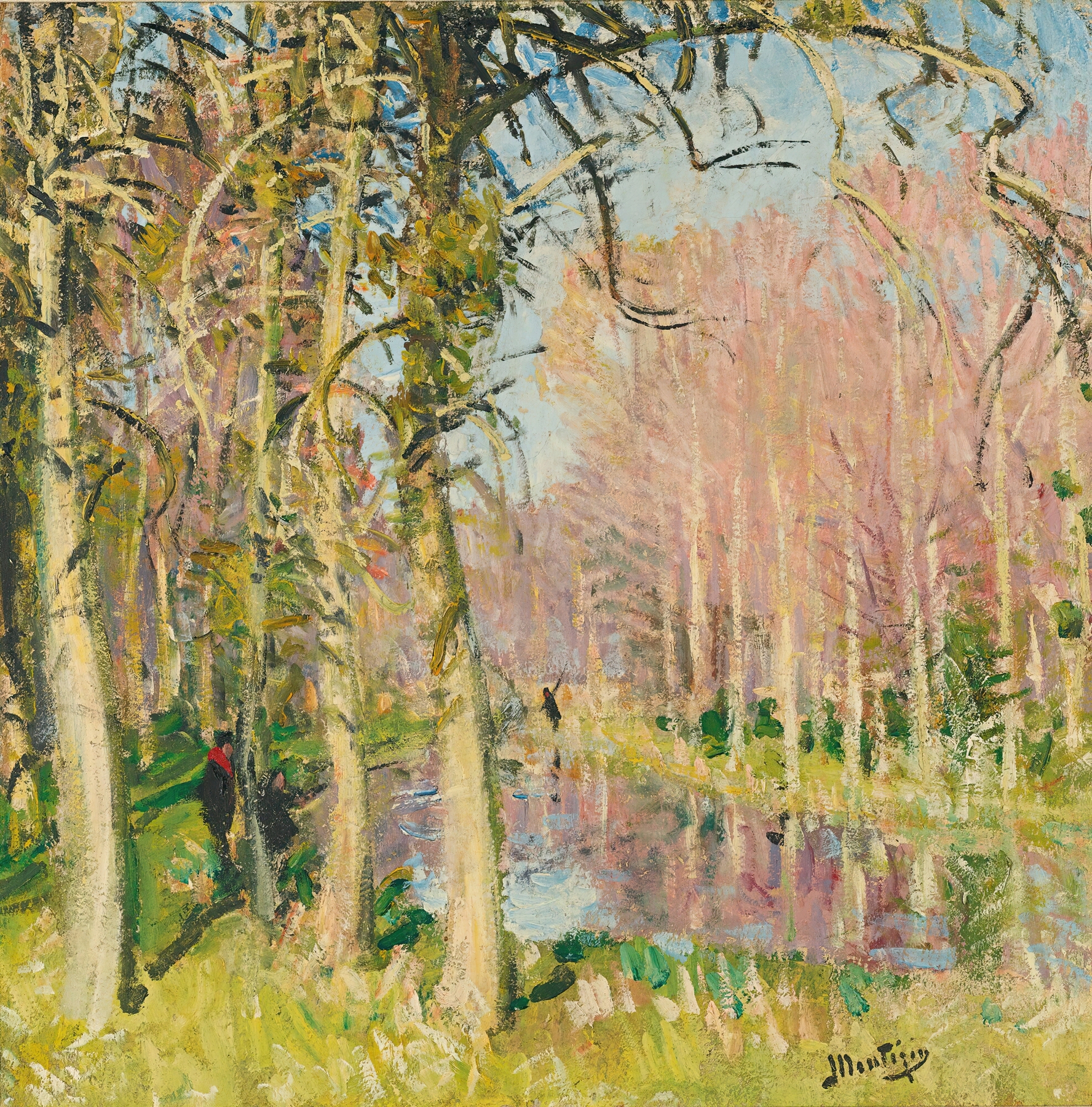 Promenade En Bord De Seine À Veneux Les Sablons, by Pierre-Eugène Montézin, public domain