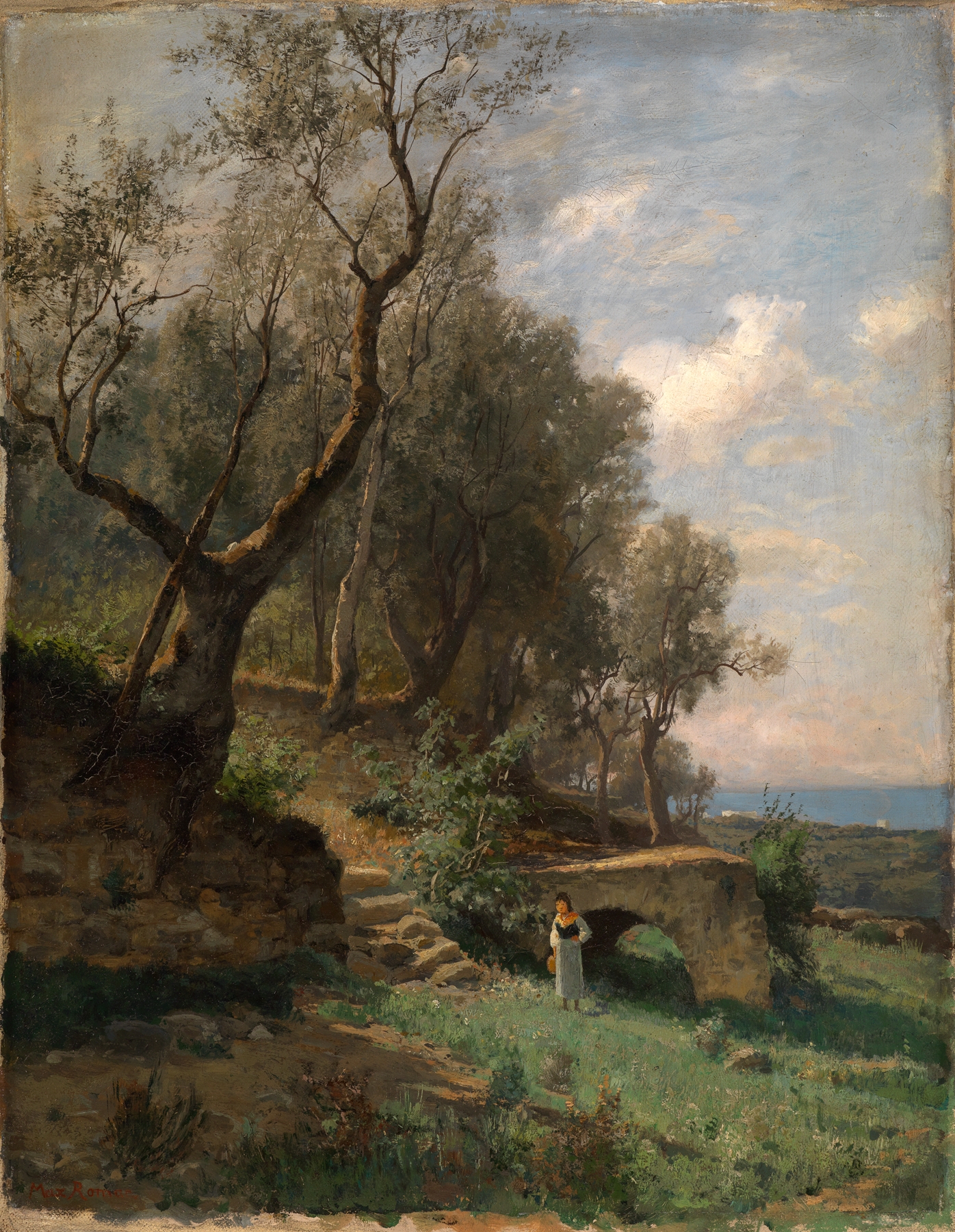 Landscape depicting hills and sky by Max Wilhelm Roman, medium unknown