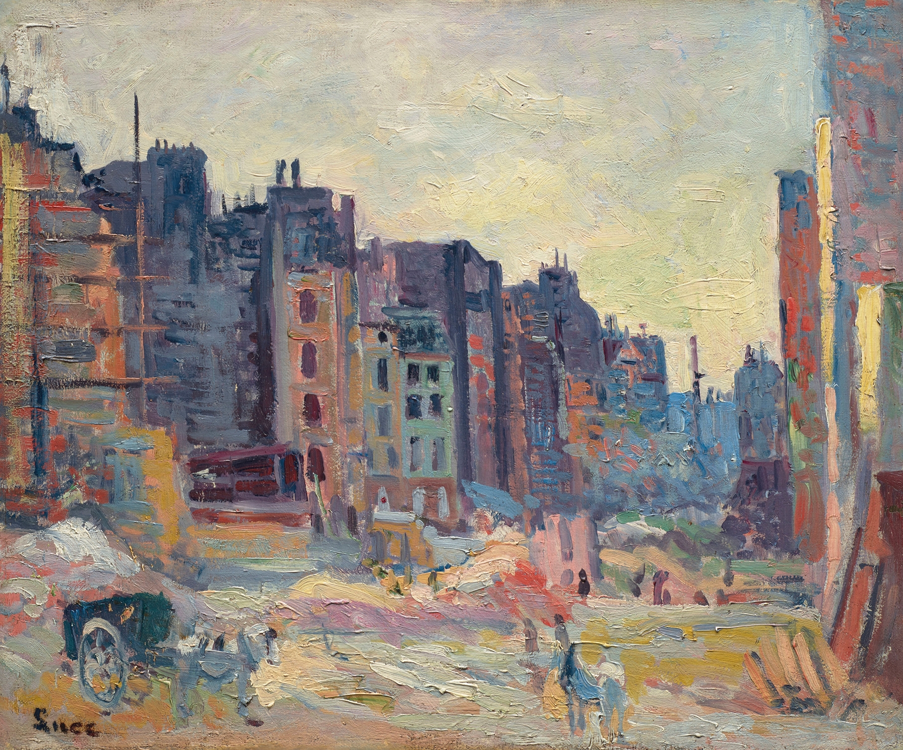 Paris, Le percement de la rue Réaumur, by Maximilien Luce, public domain