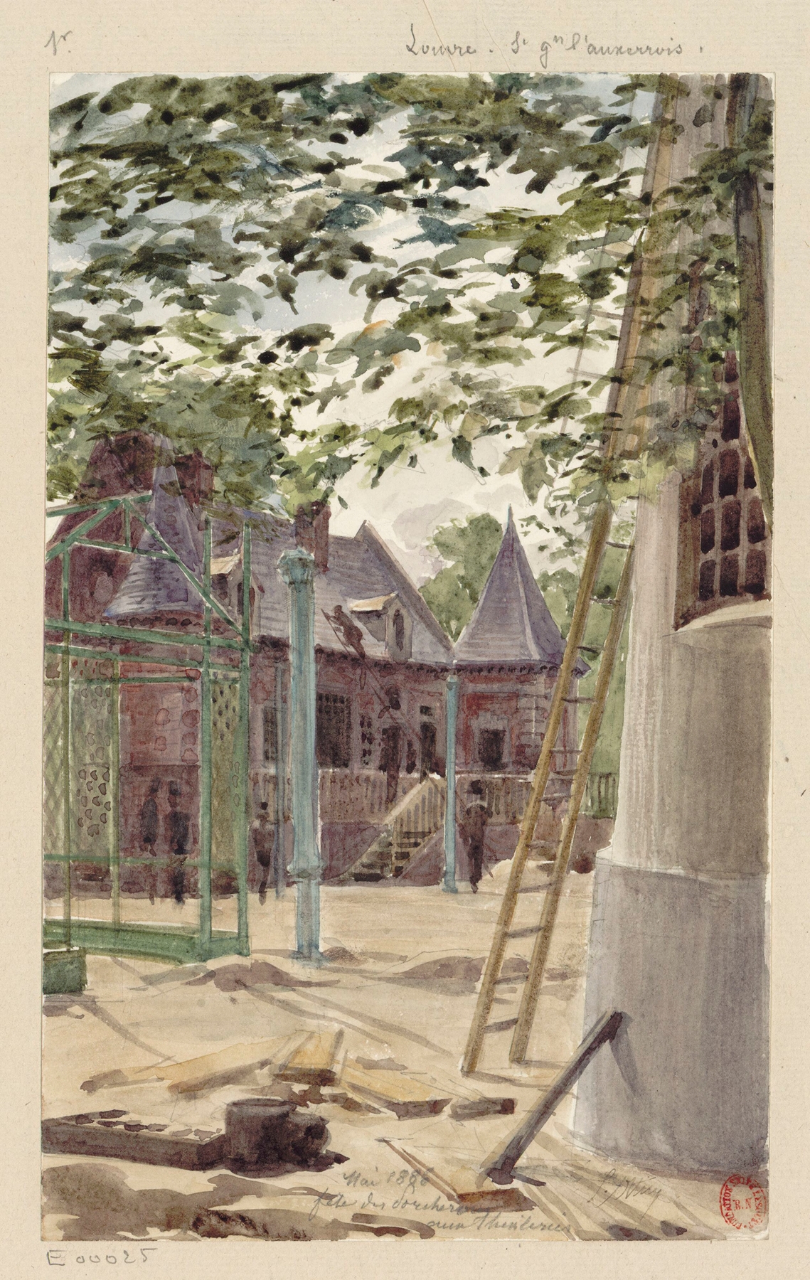Fête des (Porcherons) aux Thuileries by Léon-Auguste Ottin, impressionist oil painting