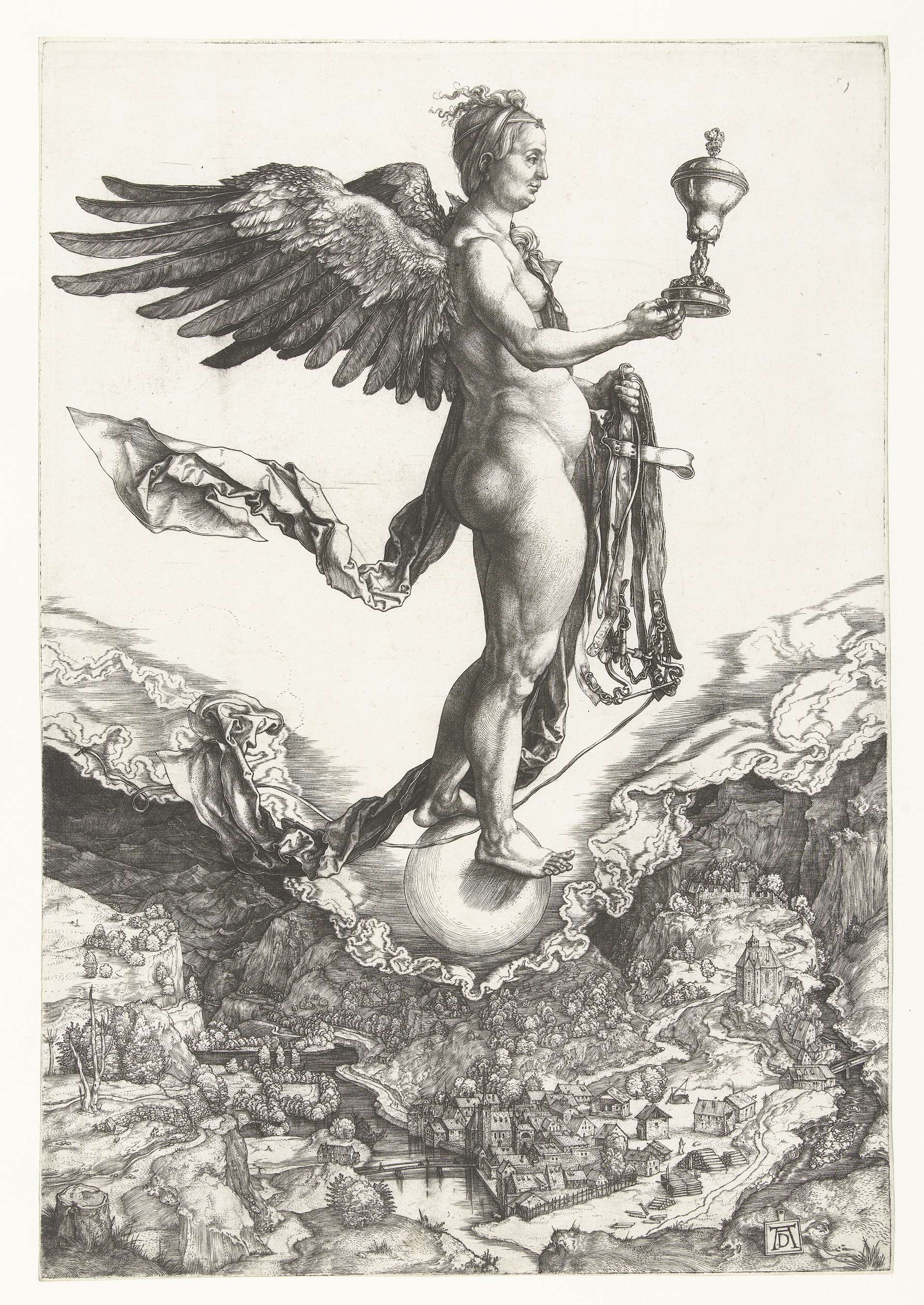 Nemesis, by Albrecht Dürer, public domain
