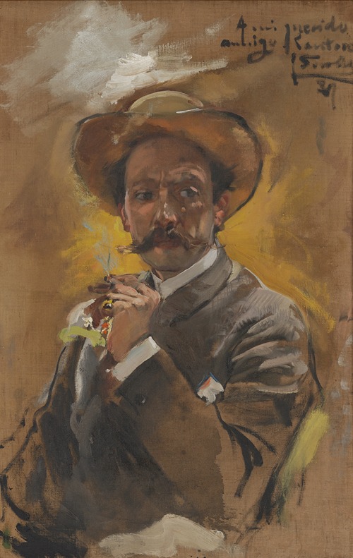 Portrait of the painter Francesco Santoro by Joaquín Sorolla.