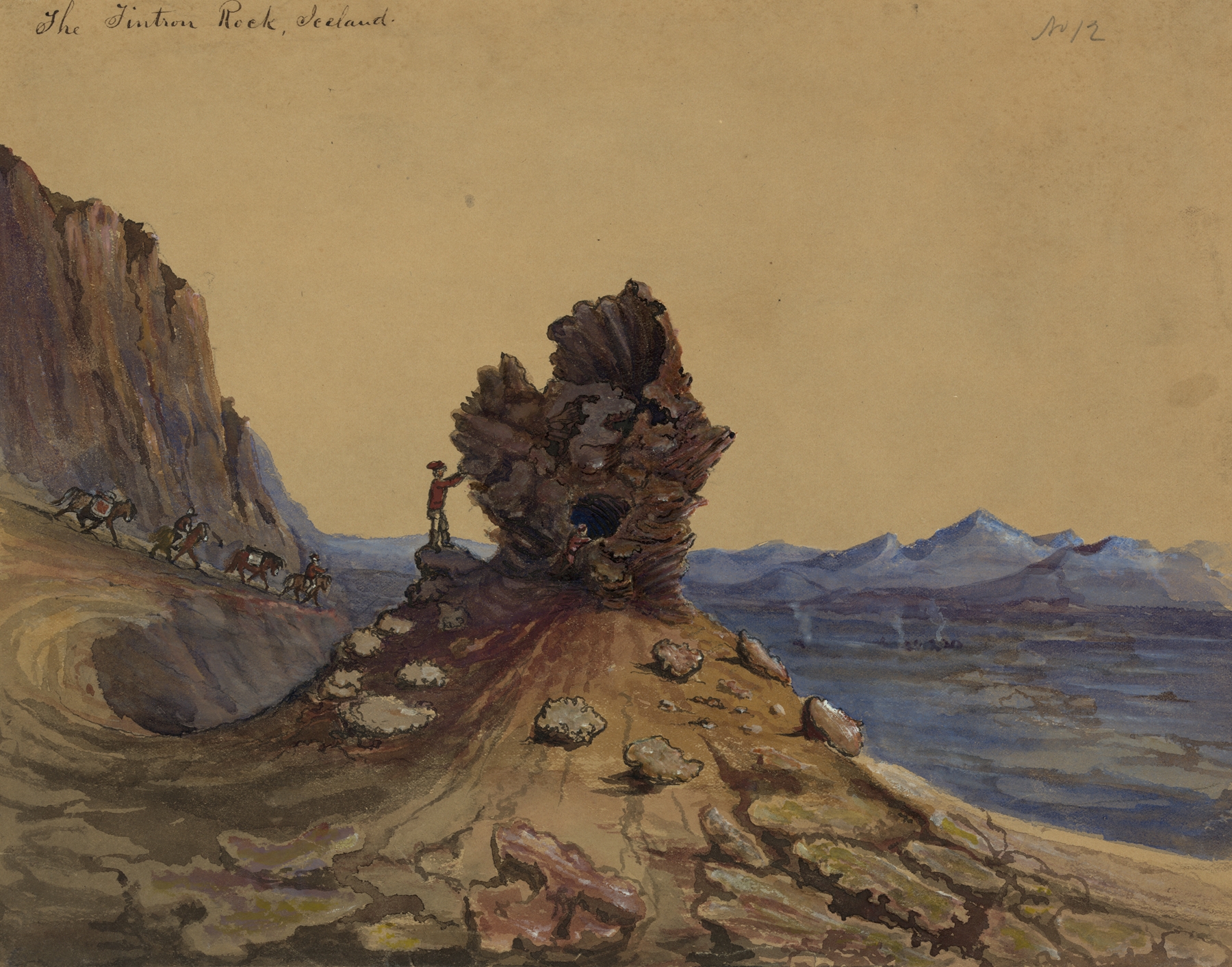 The Tintron Rock, Iceland by Bayard Taylor, oil painting depicting a misty landscape.