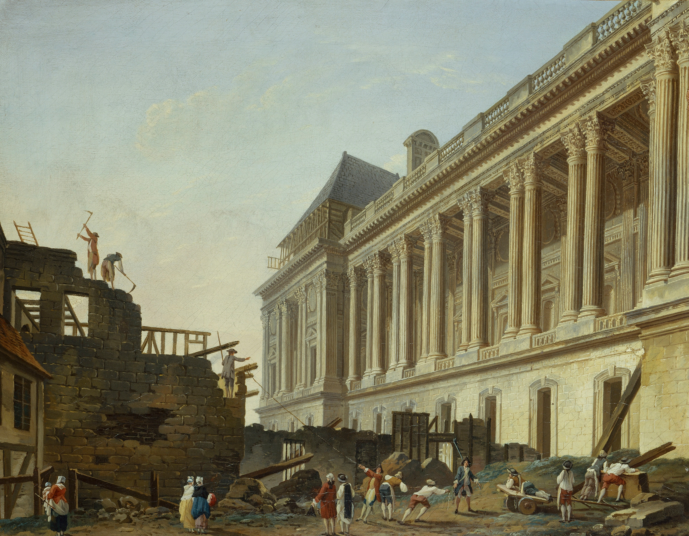 Dégagement de la colonnade du Louvre, oil on canvas by Pierre-Antoine Demachy