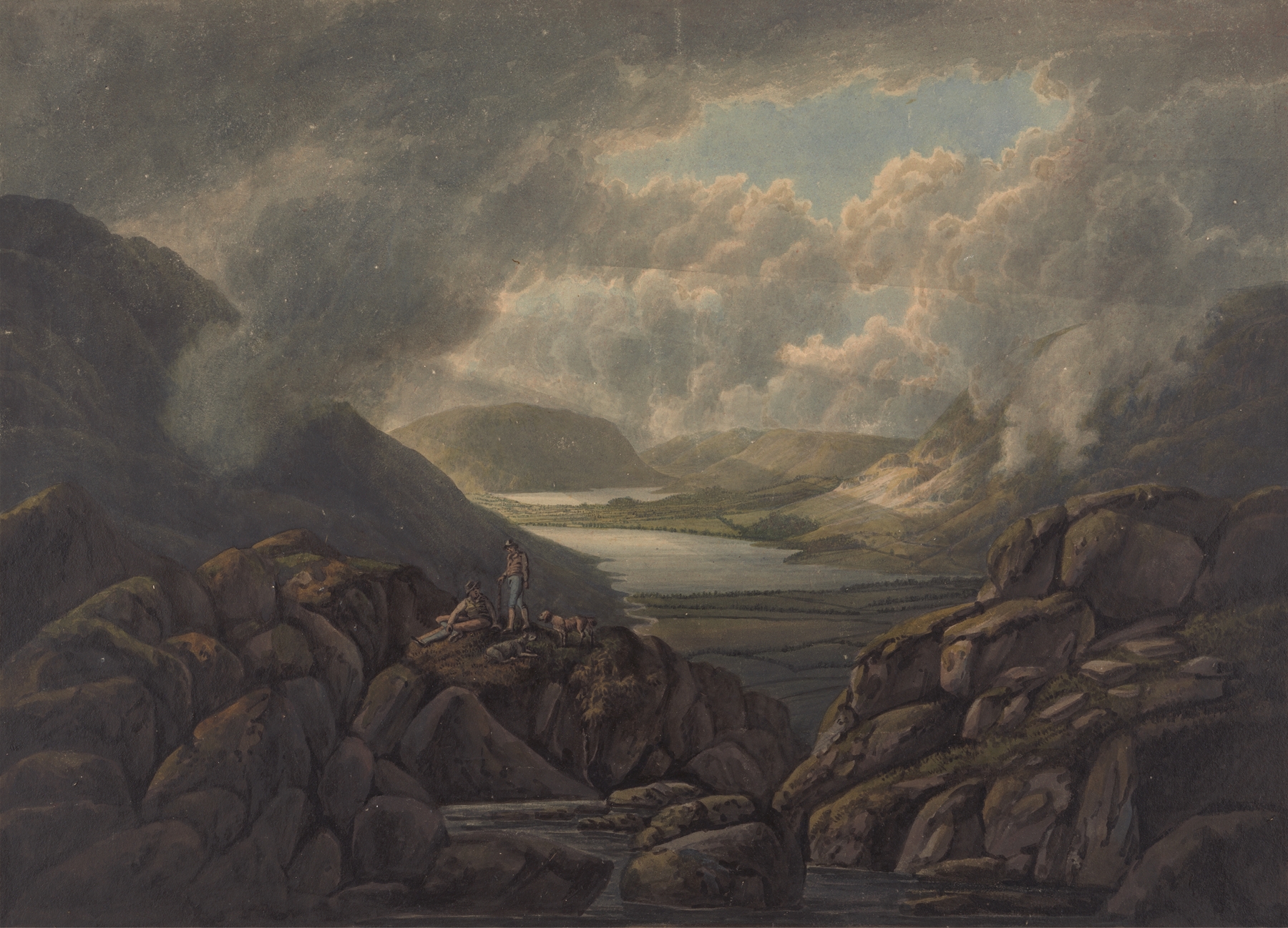 Landscape of Lakes Buttermere and Crummock Water by William Green, oil painting