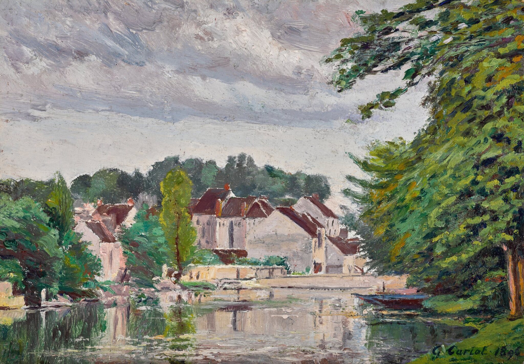 Etude à Nemours by Gustave Cariot, oil on canvas depicting trees and shadows