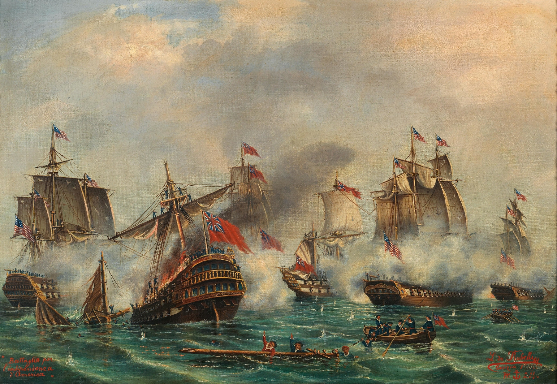 Historical scene of soldiers in battle by Ludwig Rubelli von Sturmfest, unknown medium