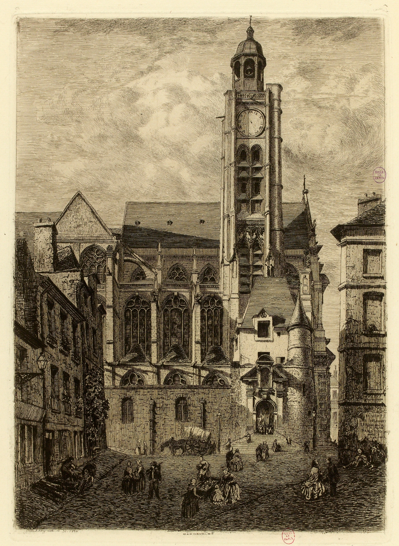 Eglise St-Etienne du Mont, oil on canvas by Alfred Alexandre Delauney