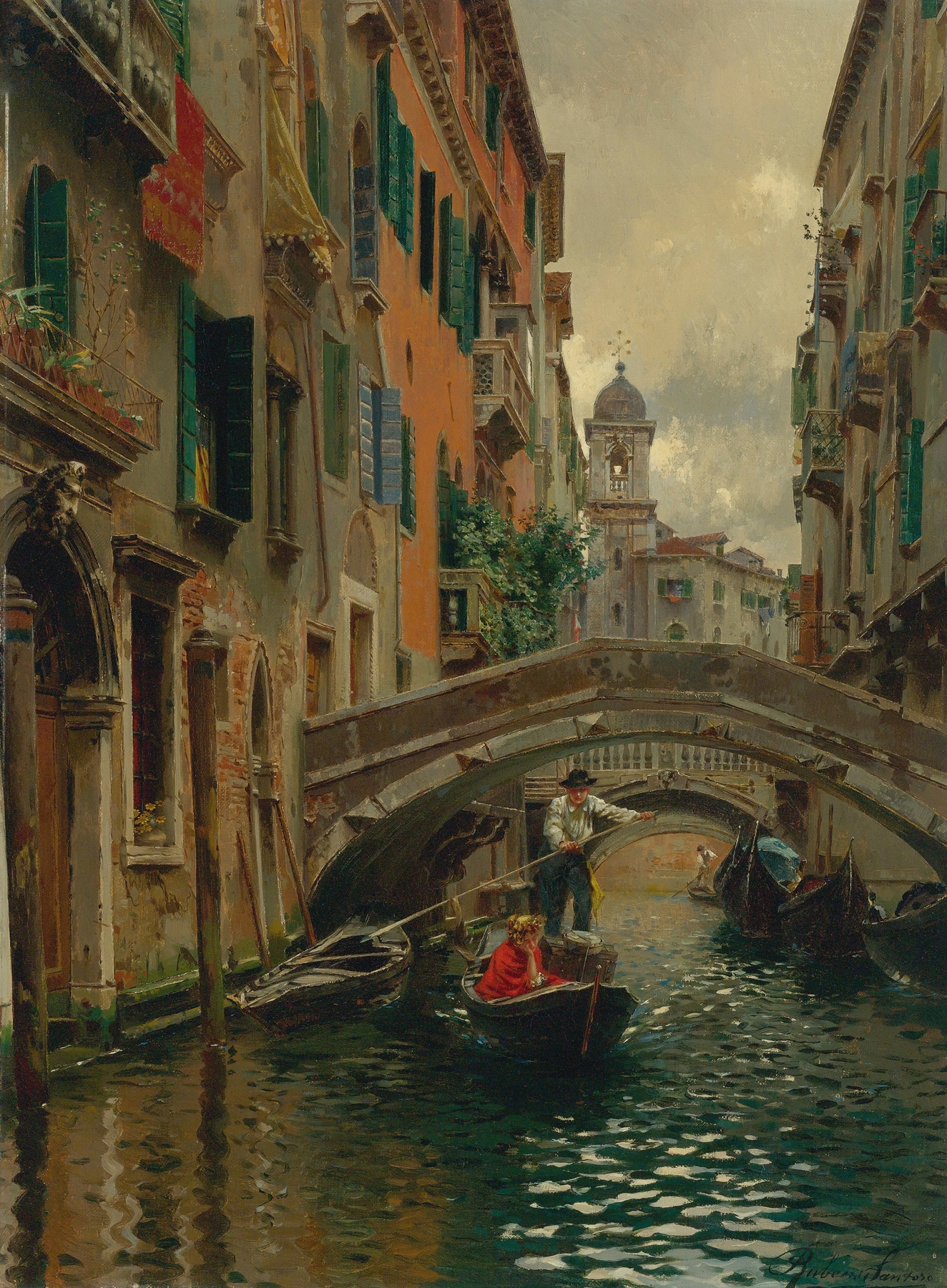 A Quiet Canal, Venice, by Rubens Santoro, public domain